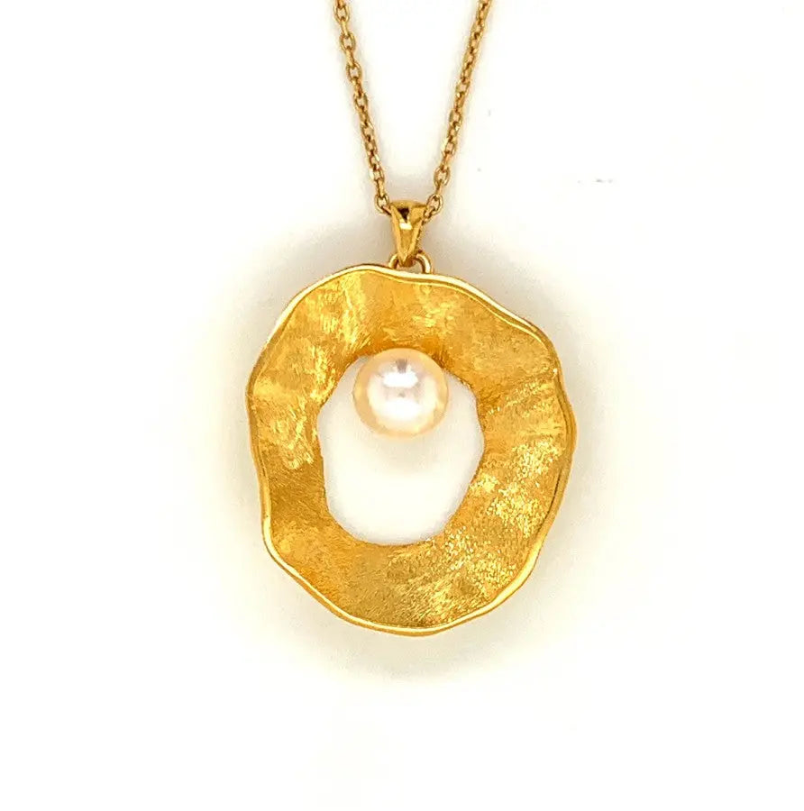 Sea & Moon Medium Necklace, Sterling Silver with Gold Plate Sterling Silver with Gold Plate