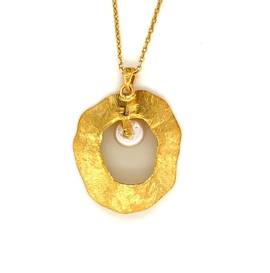 Sea & Moon Medium Necklace, Sterling Silver with Gold Plate