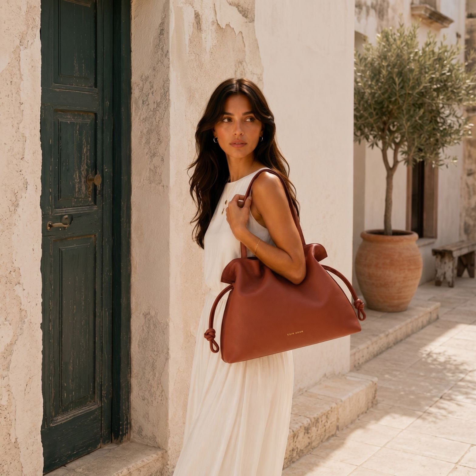 Large Emma Laptop Tote Terracotta
