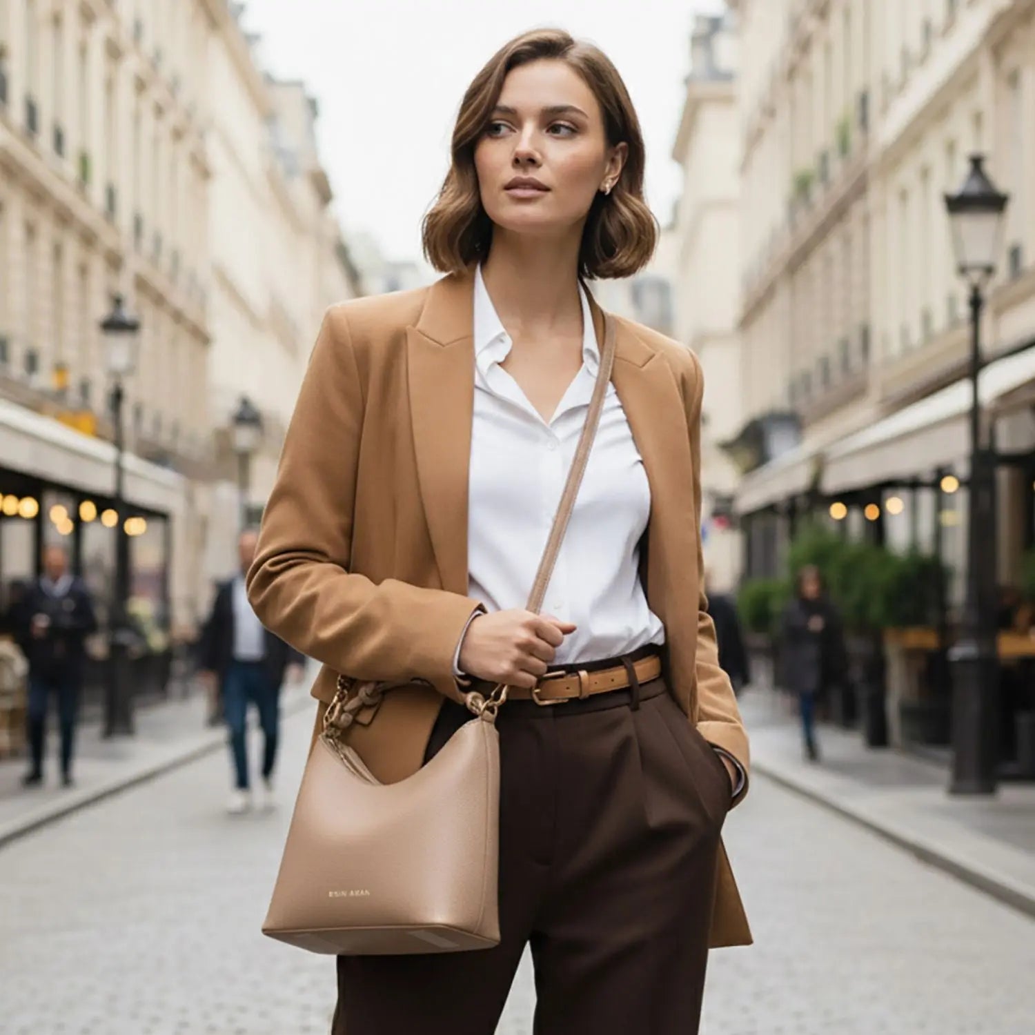 Midi Chelsea Crossbody, Top Handle, Bracelet Bag Oatmilk