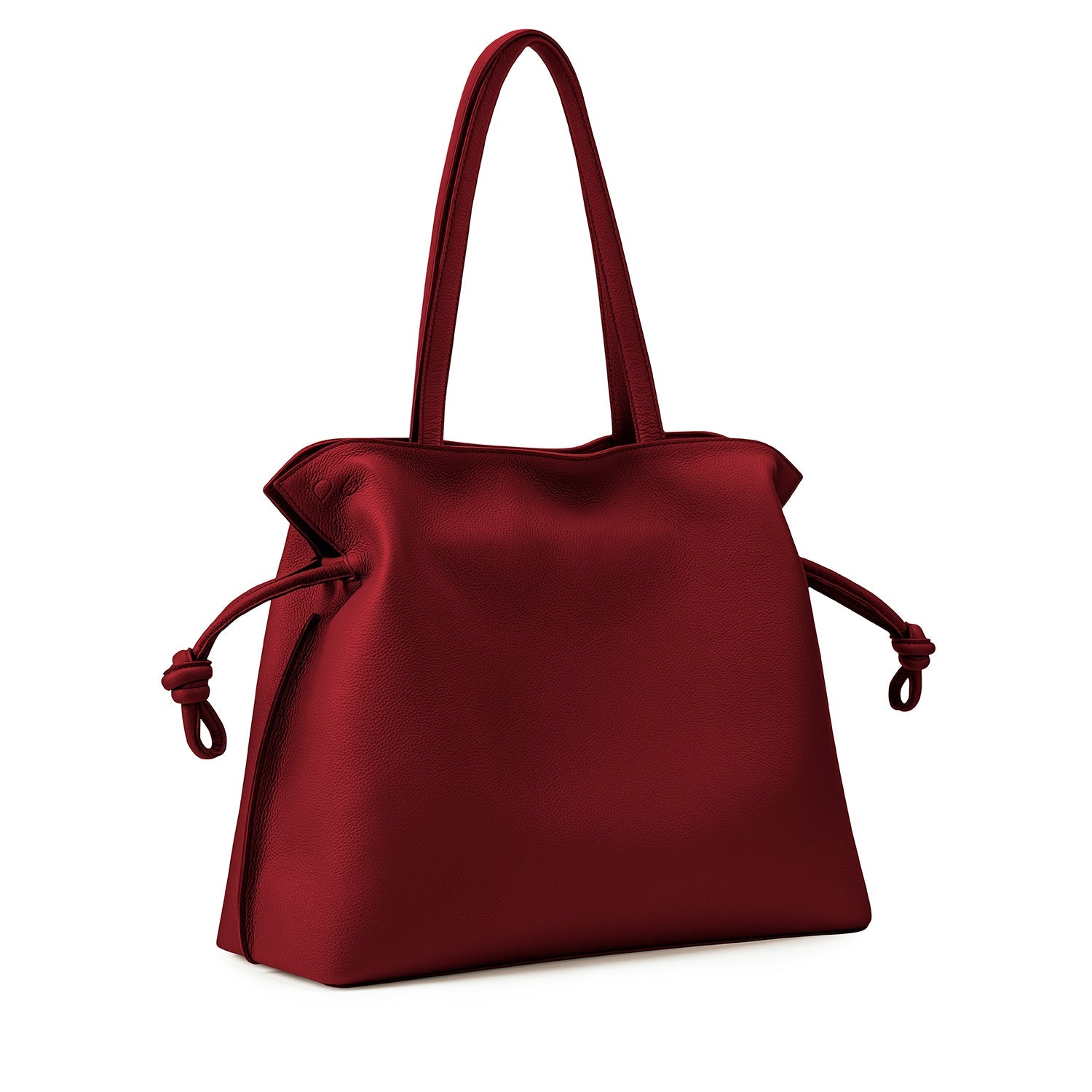 Large Emma Laptop Tote Cherry, Soft Small Grain Calf Leather