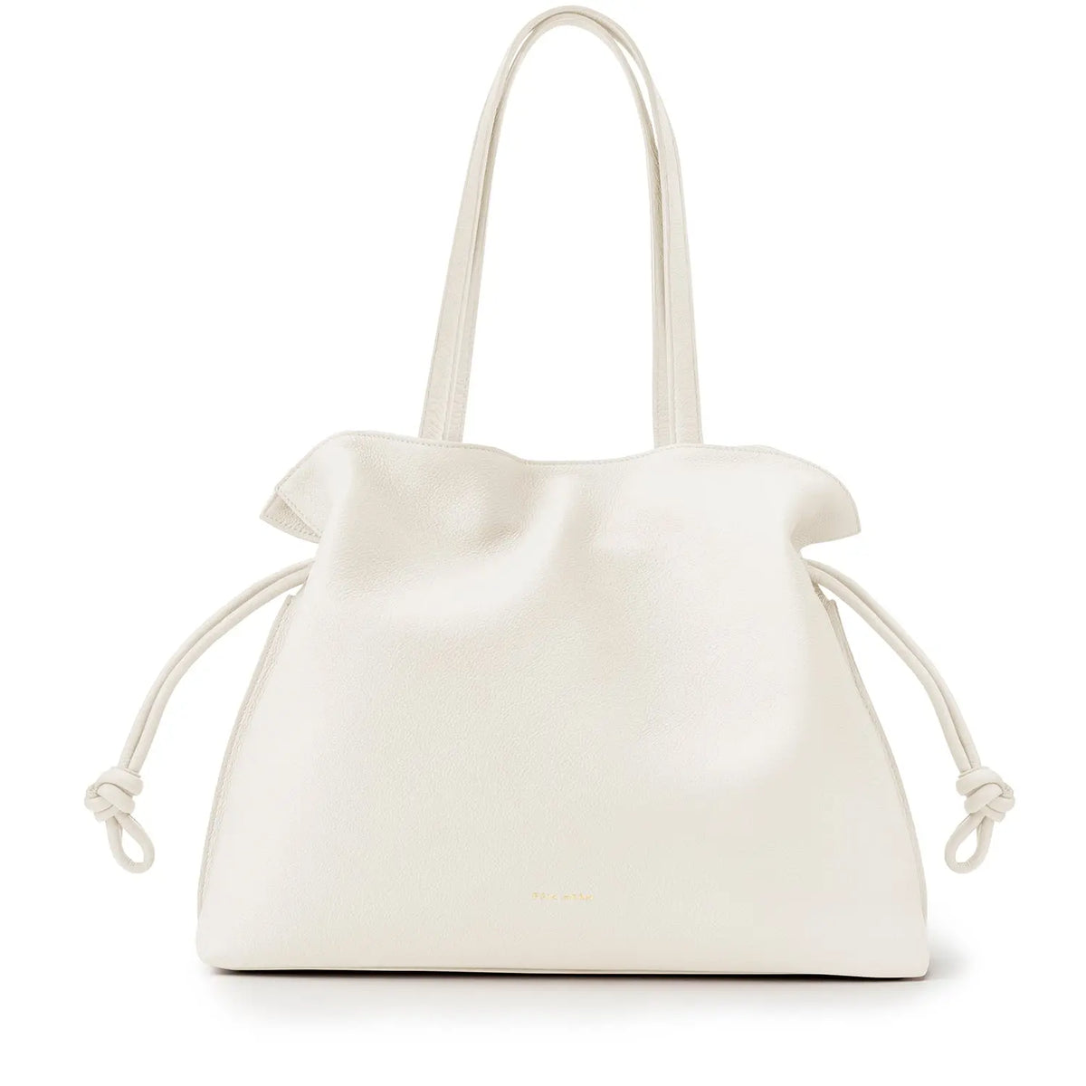 Large Emma Laptop Tote Ivory, Soft Small Grain Calf Leather