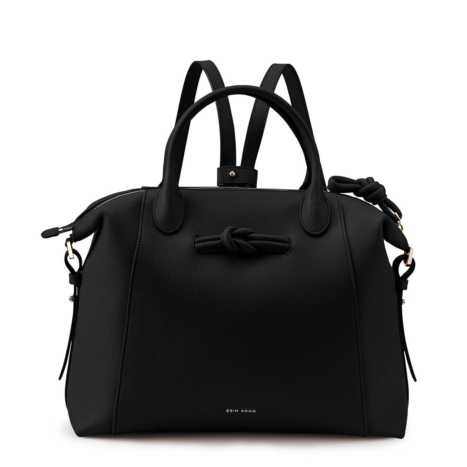 Wimbledon Leather Laptop Backpack Black, Soft Small Grain Calf Leather
