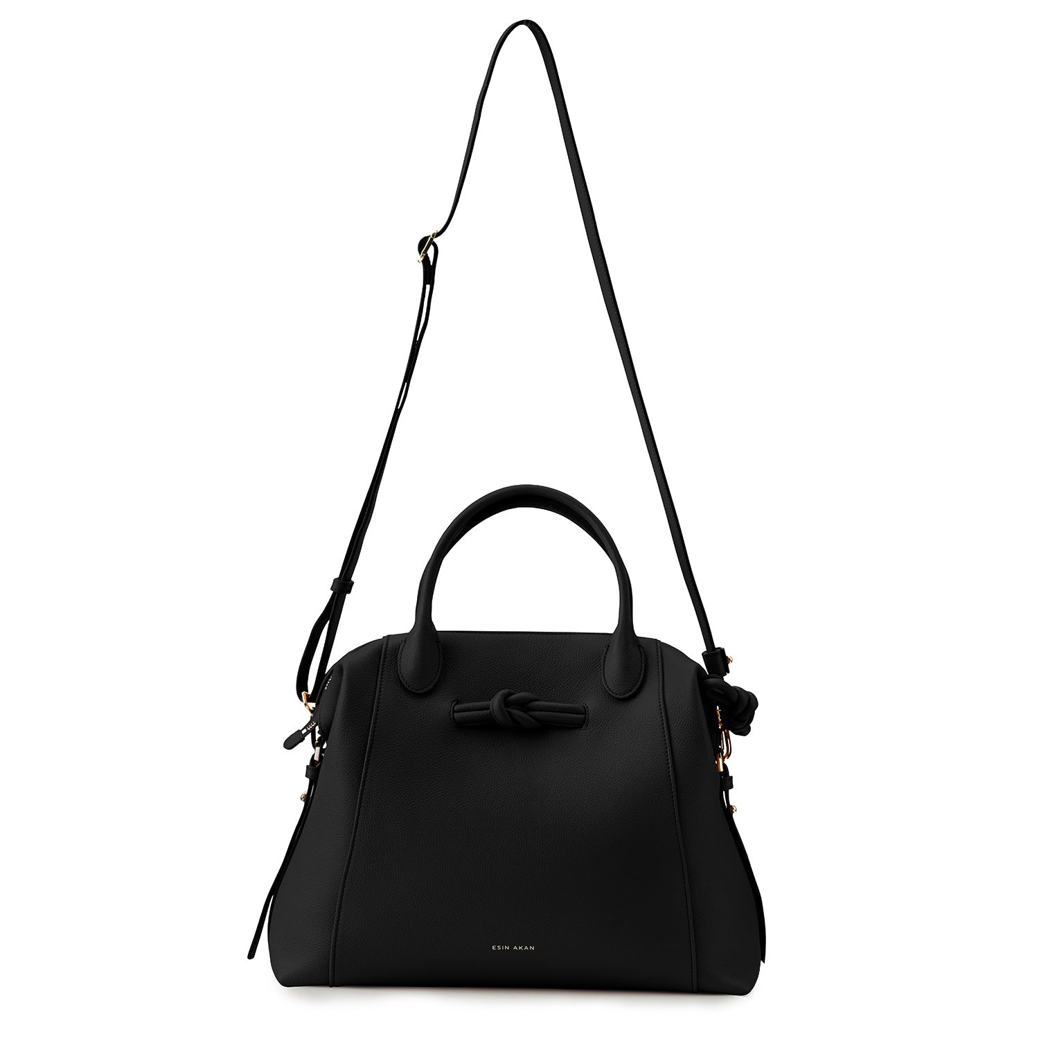 Wimbledon Leather Laptop Backpack Black, Soft Small Grain Calf Leather