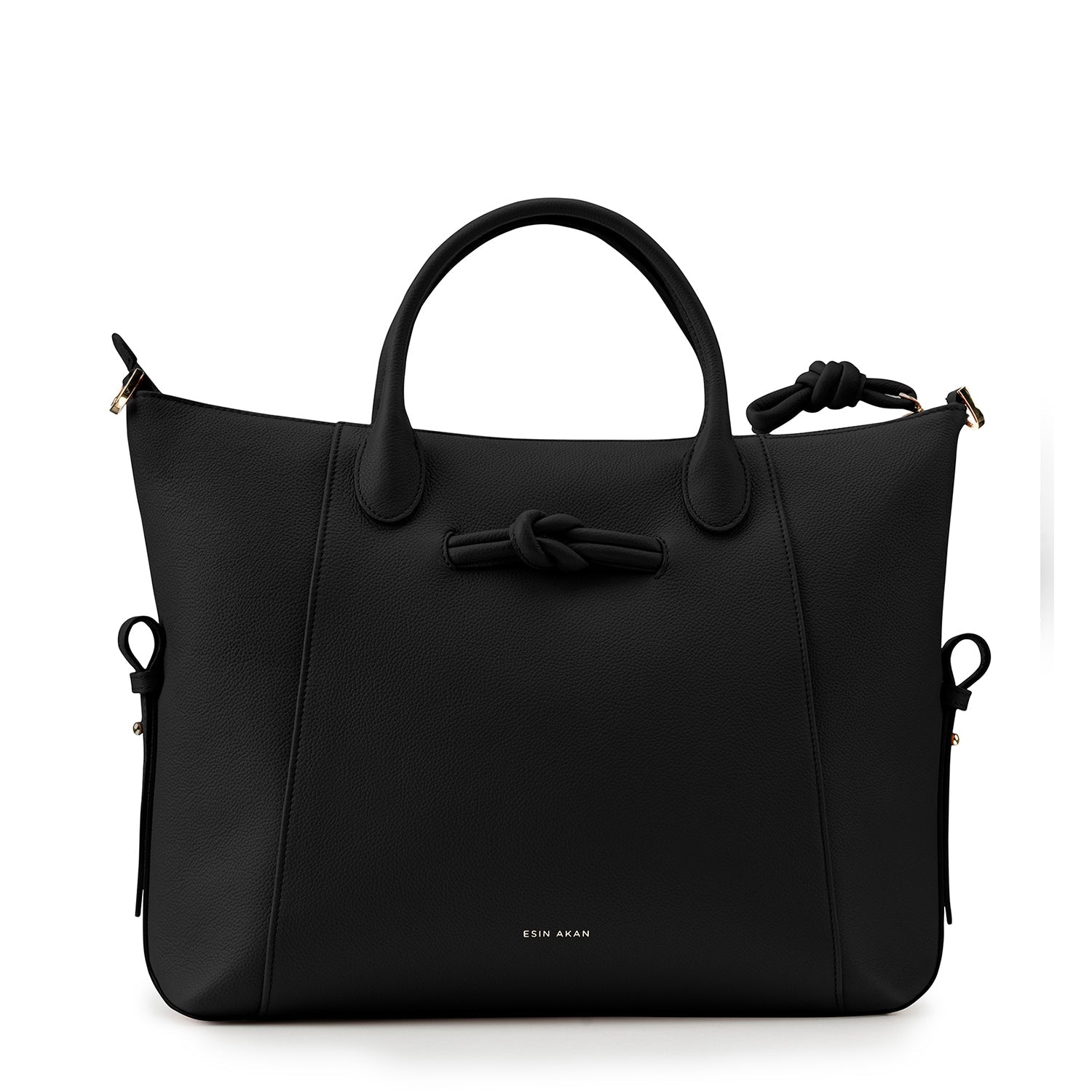 Wimbledon Leather Laptop Backpack Black, Soft Small Grain Calf Leather