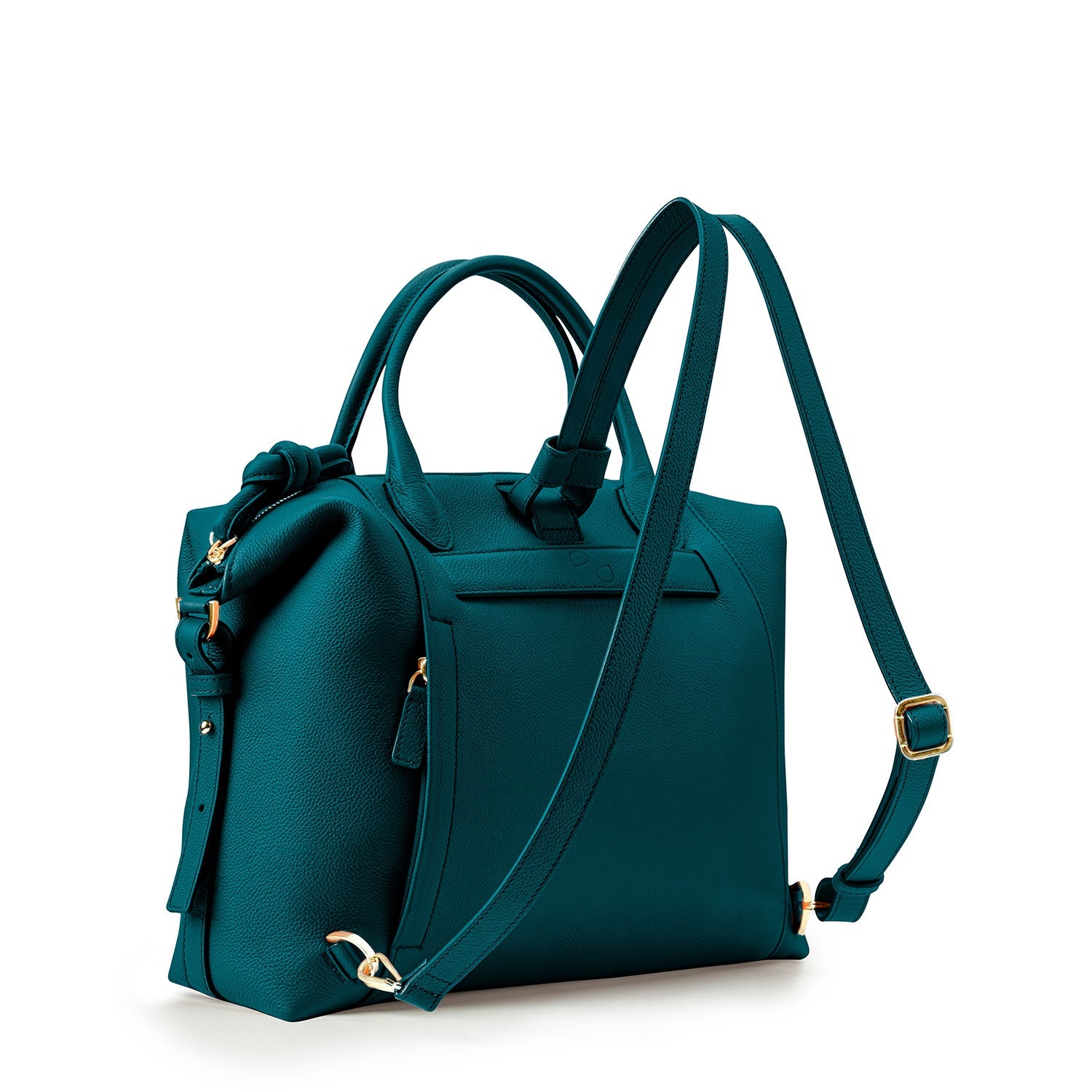 Wimbledon Leather Laptop Backpack Teal, Soft Small Grain Calf Leather