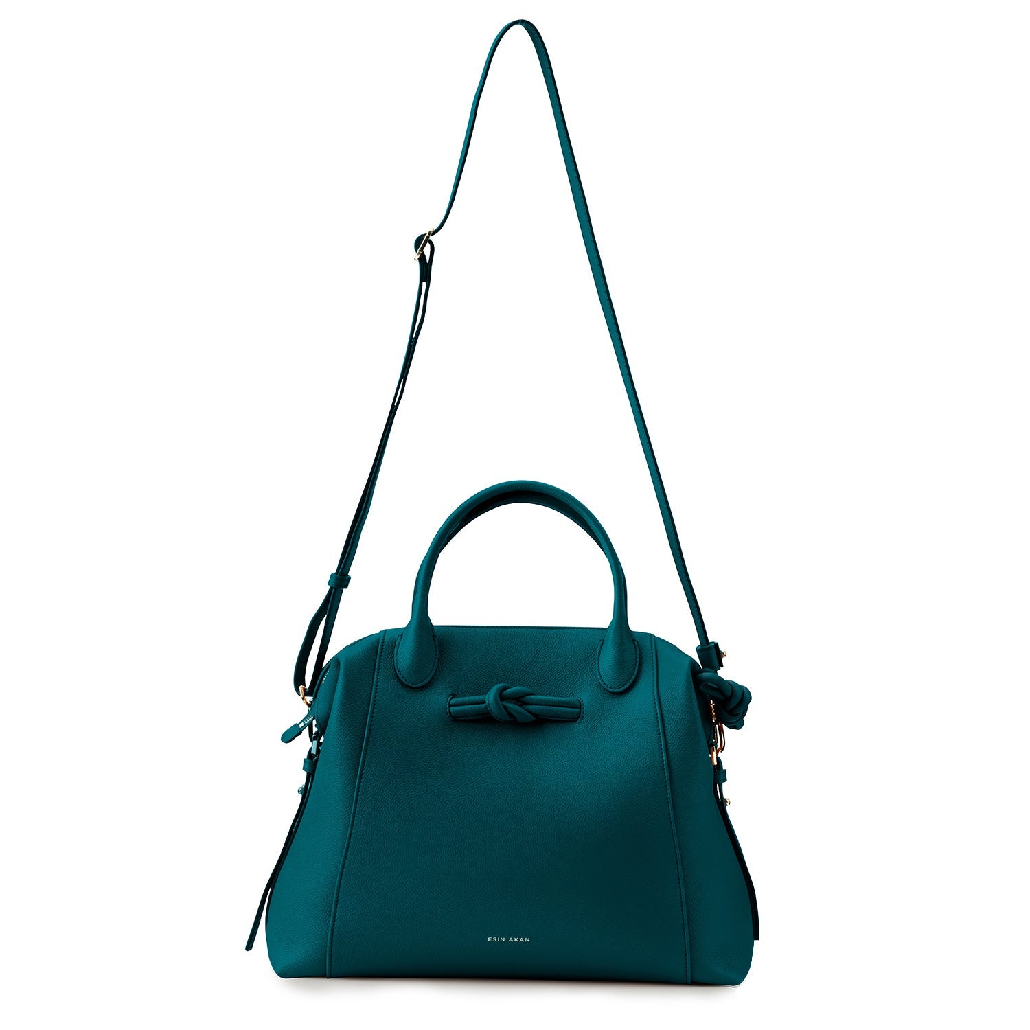 Wimbledon Leather Laptop Backpack Teal, Soft Small Grain Calf Leather
