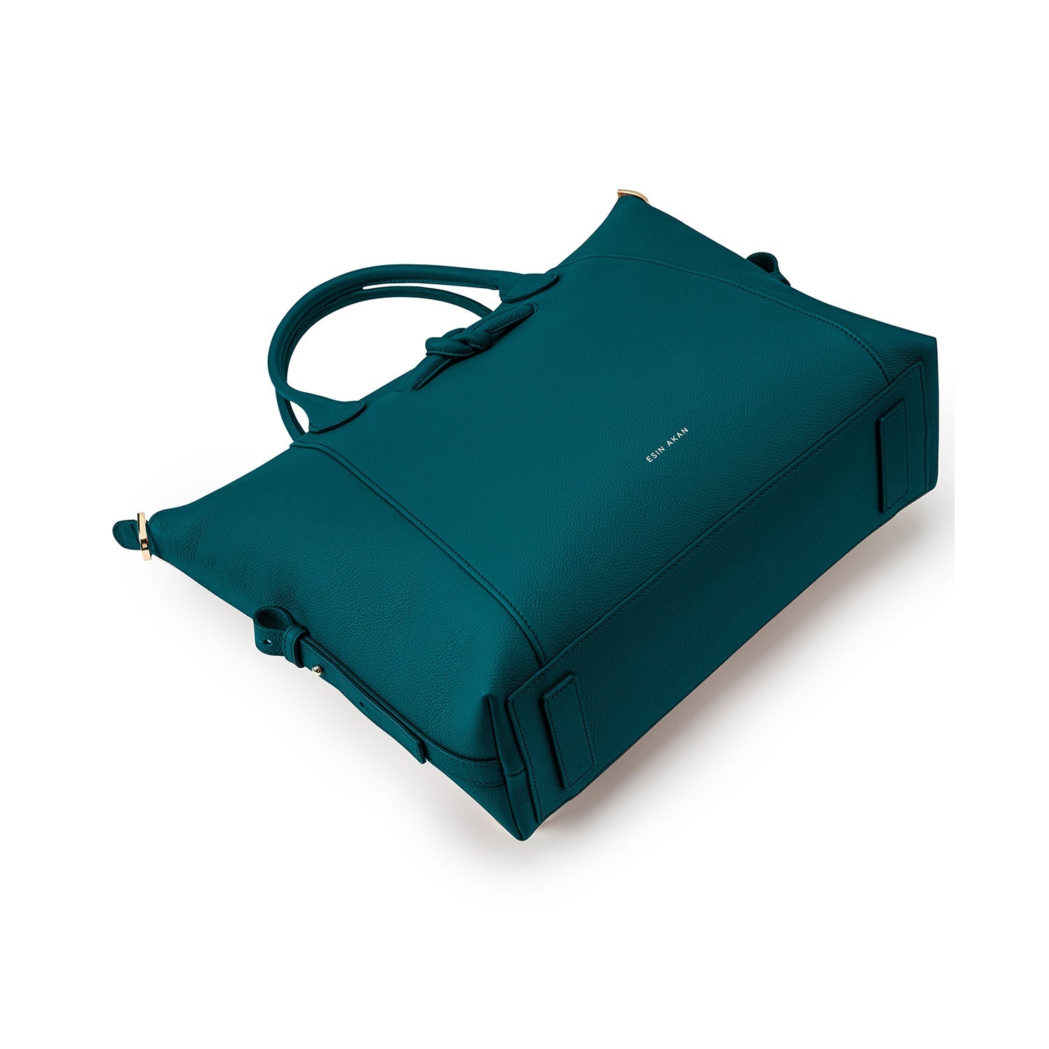 Wimbledon Leather Laptop Backpack Teal, Soft Small Grain Calf Leather