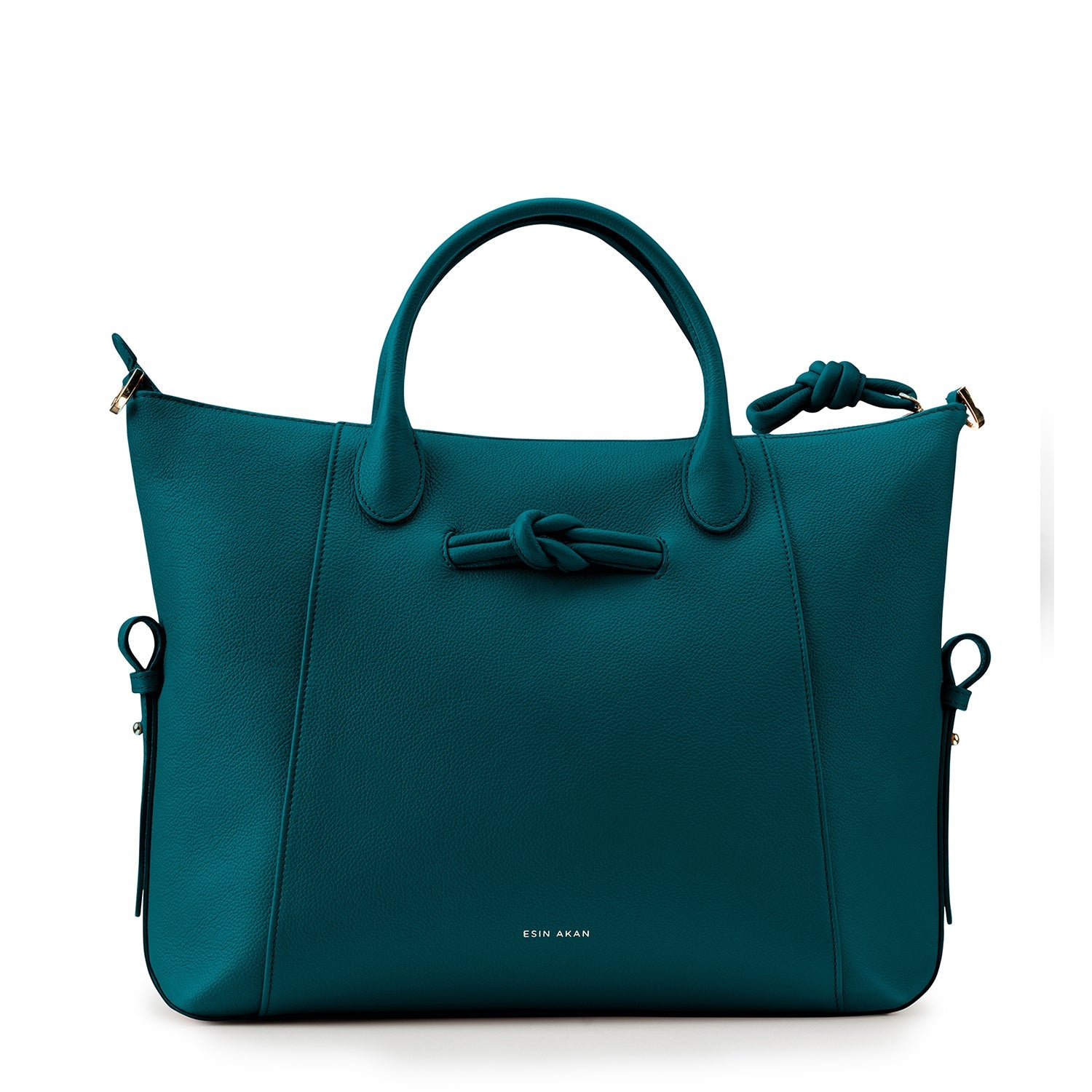 Wimbledon Leather Laptop Backpack Teal, Soft Small Grain Calf Leather