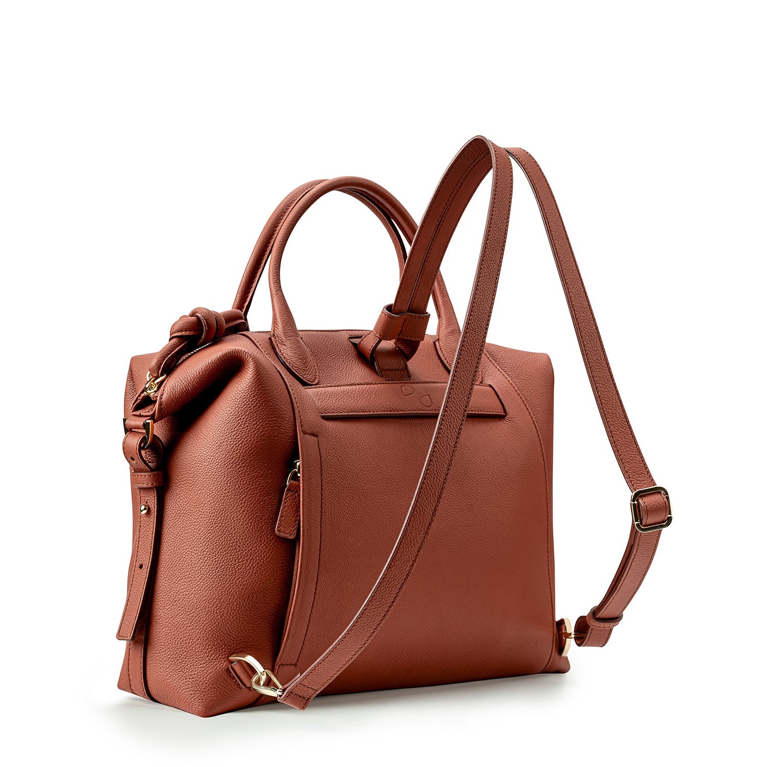 Wimbledon Leather Laptop Backpack Terracotta, Soft Small Grain Calf Leather