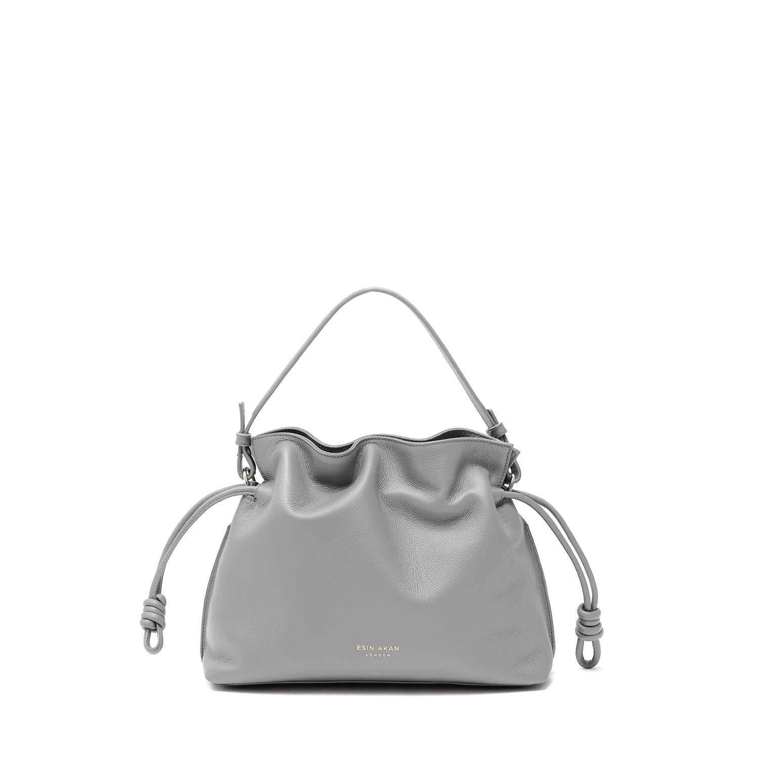 Midi Emma Leather Crossbody Bag, Grey Grey