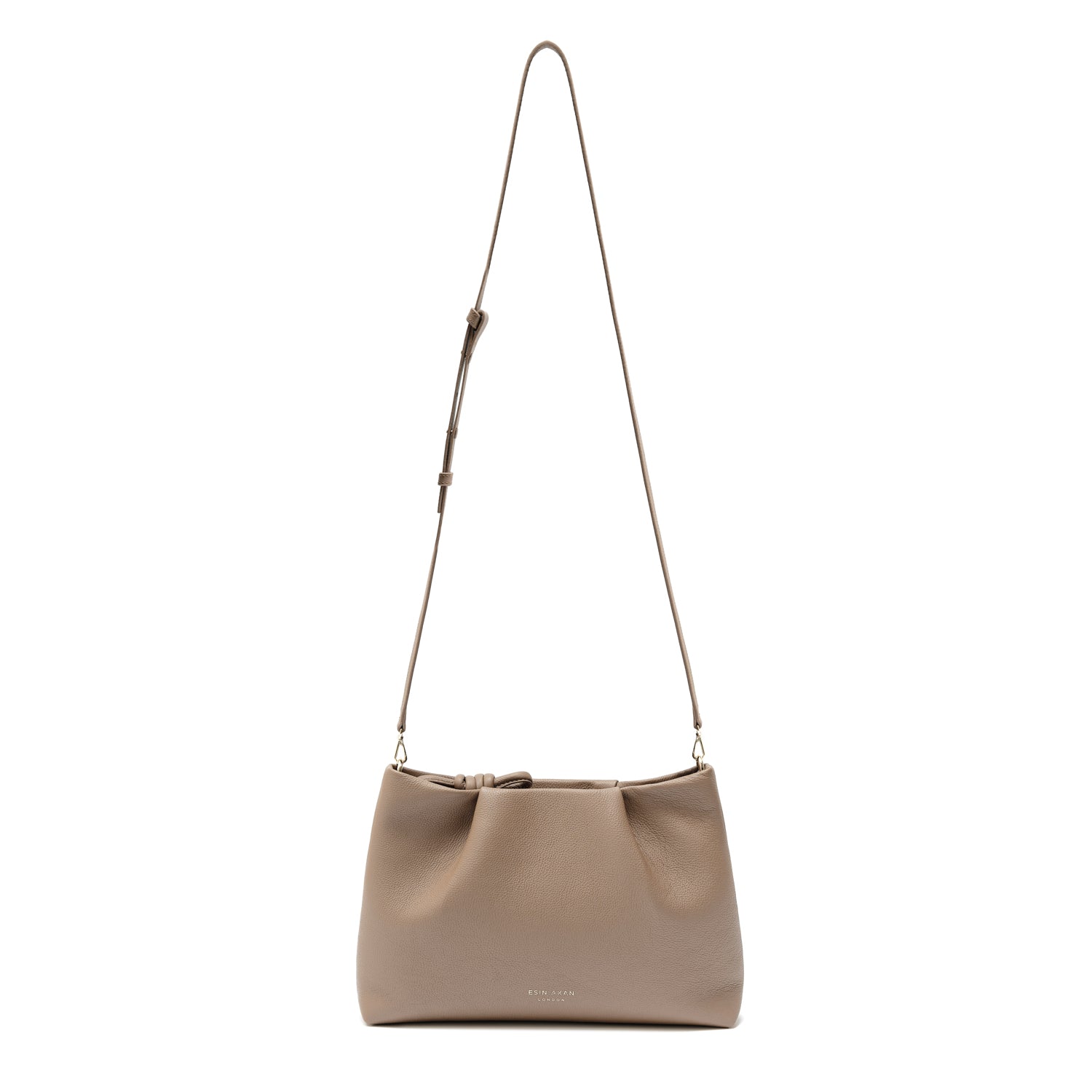 Midi Mayfair Leather Crossbody Bag, Oatmilk Beige