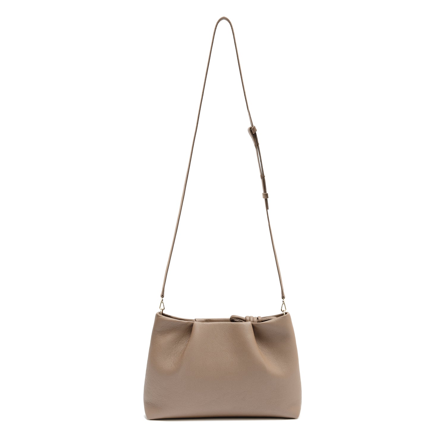 Midi Mayfair Leather Crossbody Bag, Oatmilk Beige