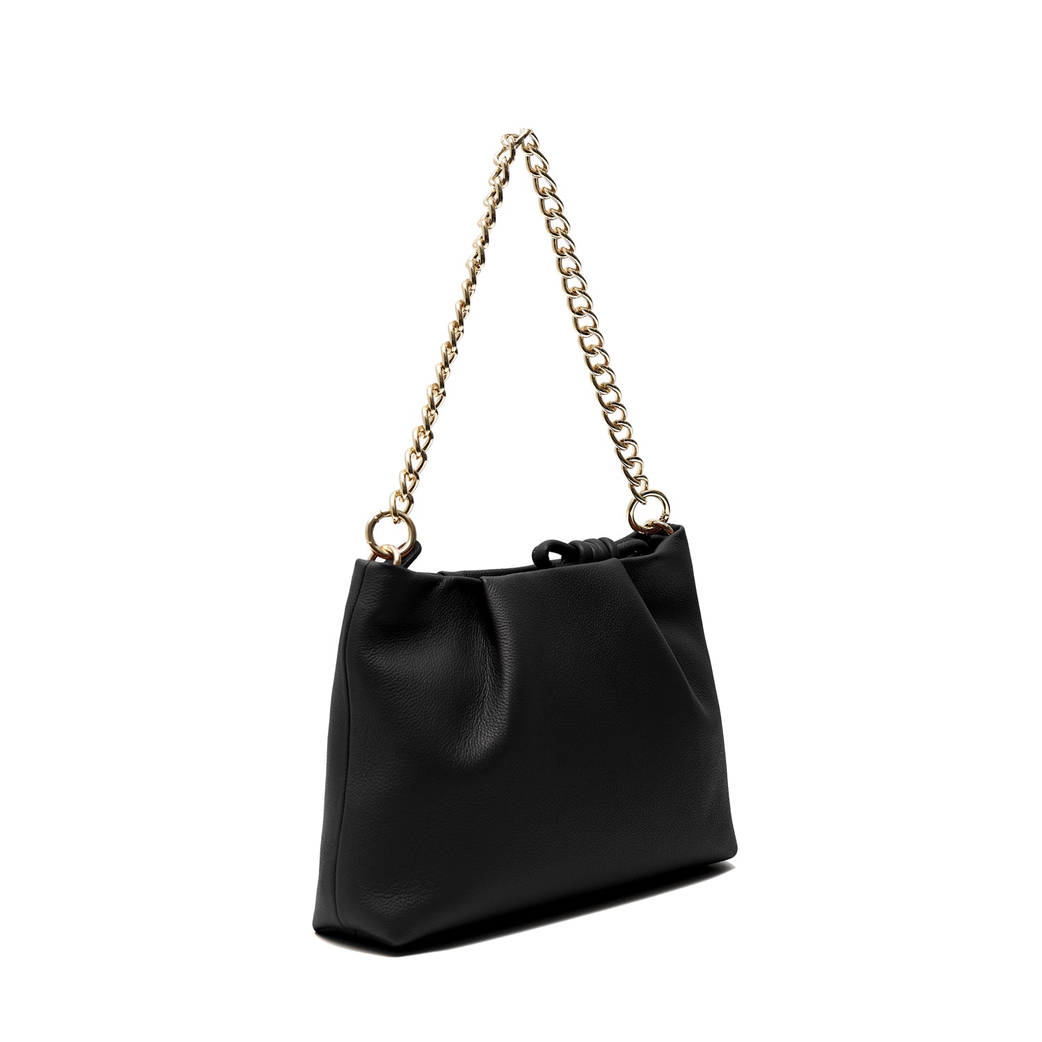 Midi Mayfair Leather Crossbody Bag, Black Black