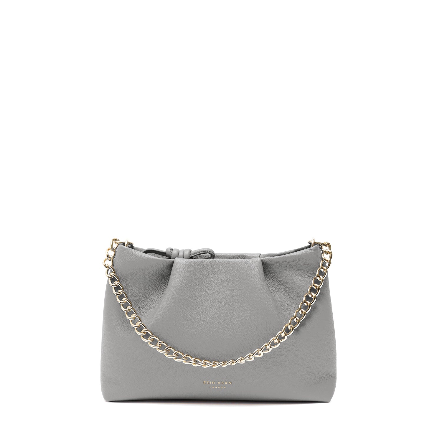 Midi Mayfair Leather Crossbody Bag, Grey Grey