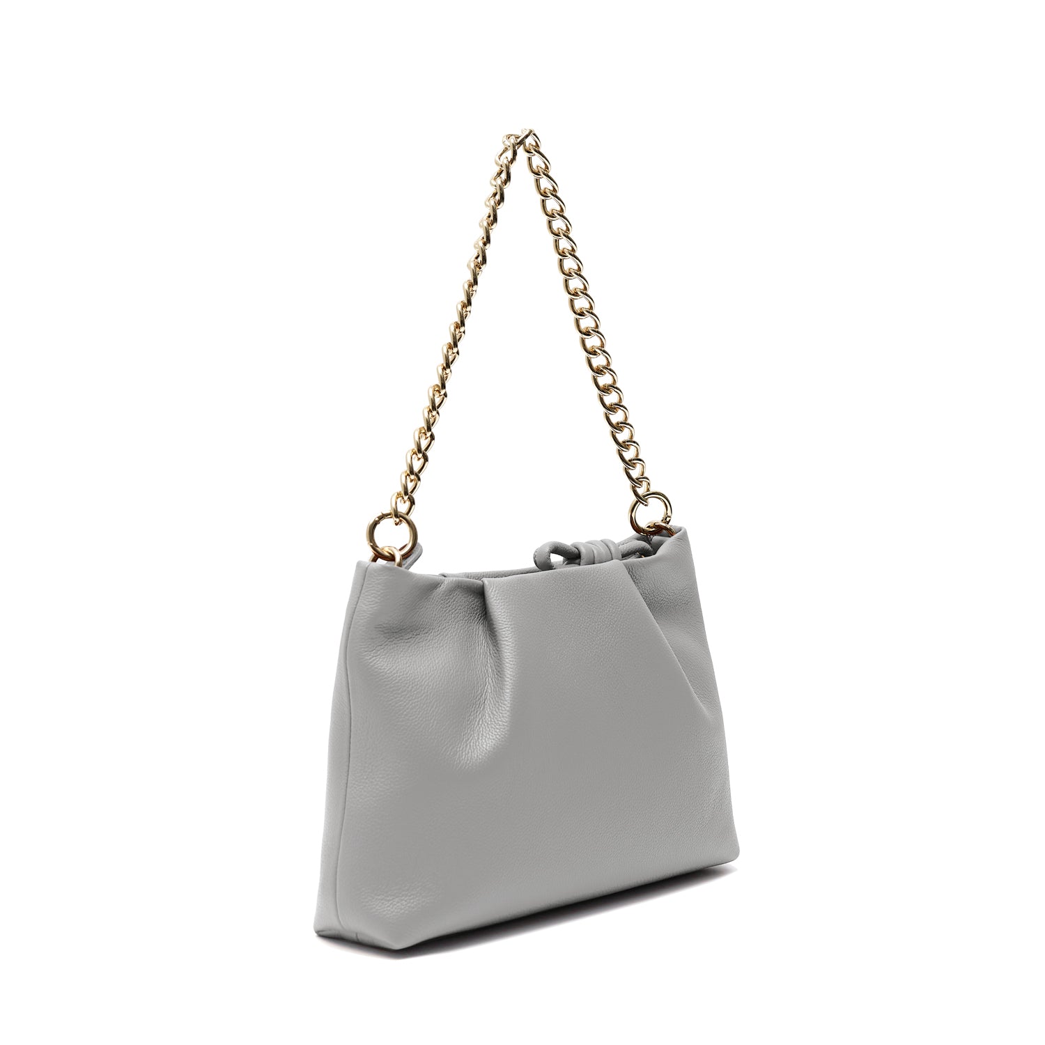 Midi Mayfair Leather Crossbody Bag, Grey Grey