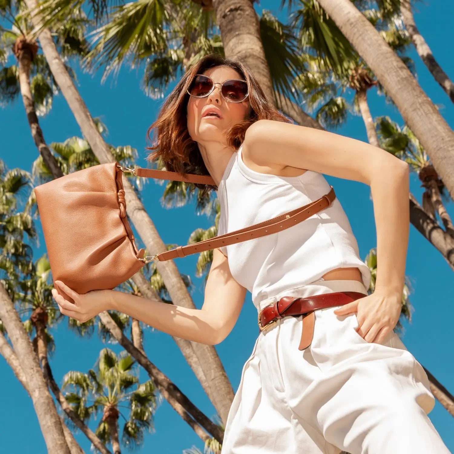 Midi Richmond Crossbody, Shoulder, Clutch Bag Tan