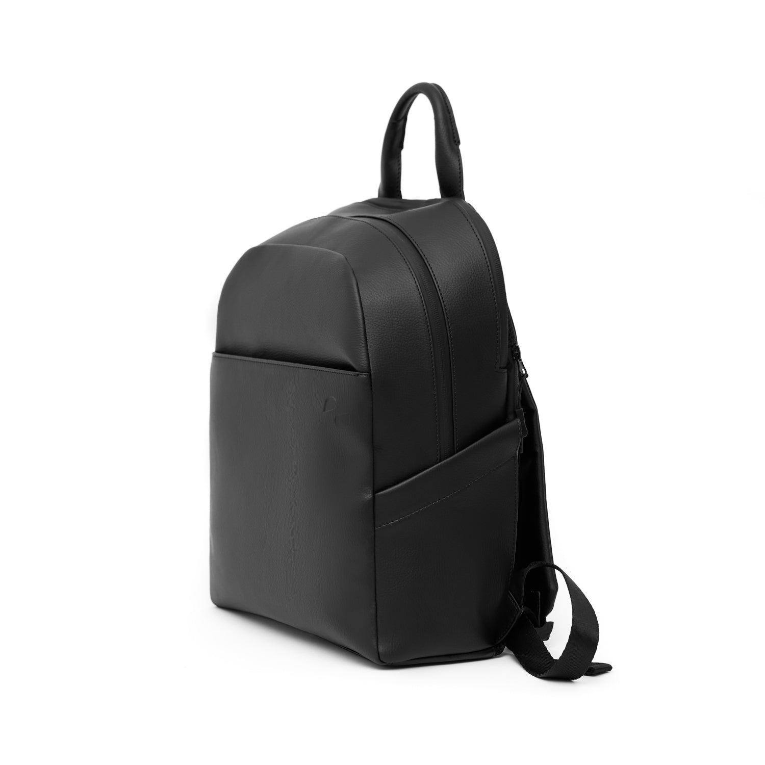 Kensington Unisex Olive Leather Backpack, Black