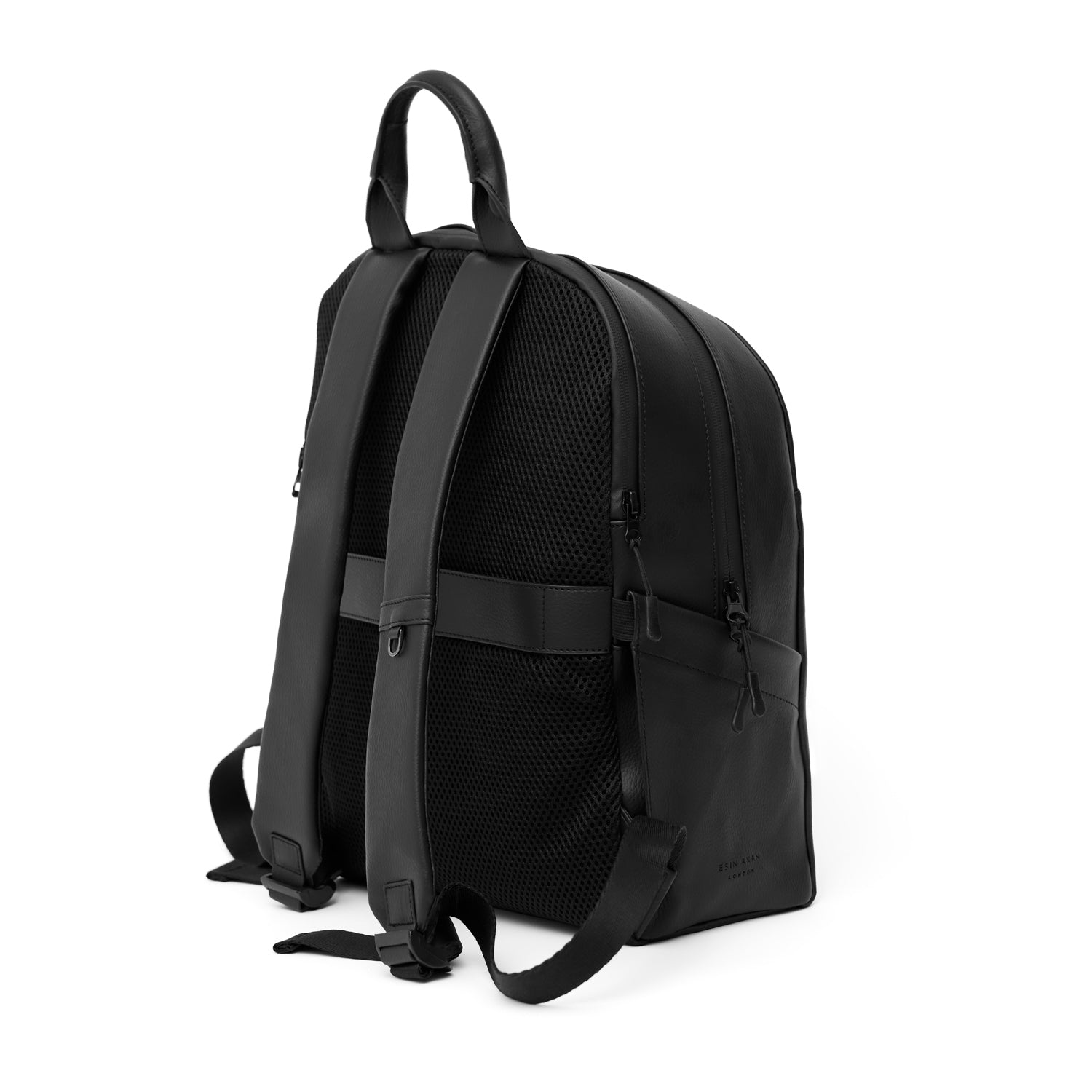 Kensington Unisex Olive Leather Backpack, Black