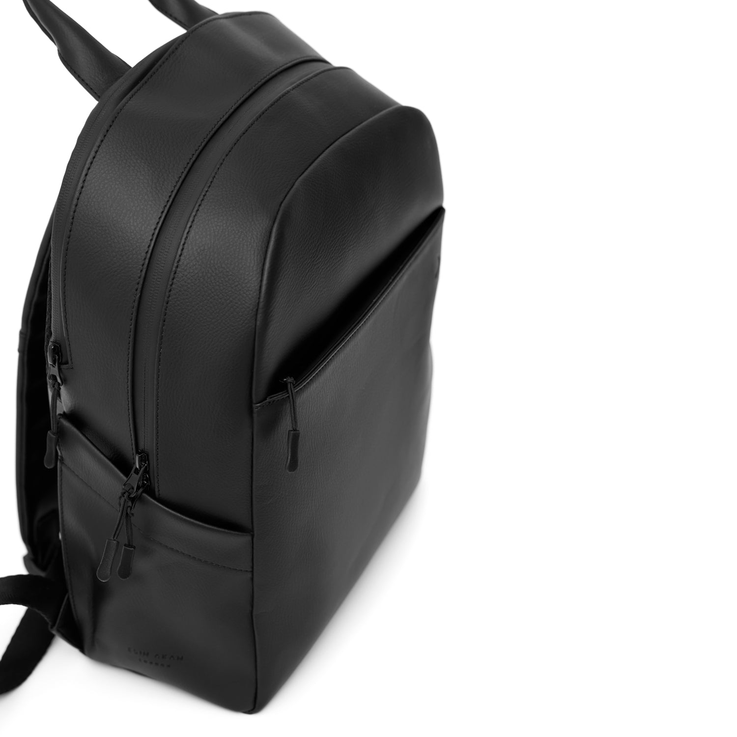 Kensington Unisex Olive Leather Backpack, Black