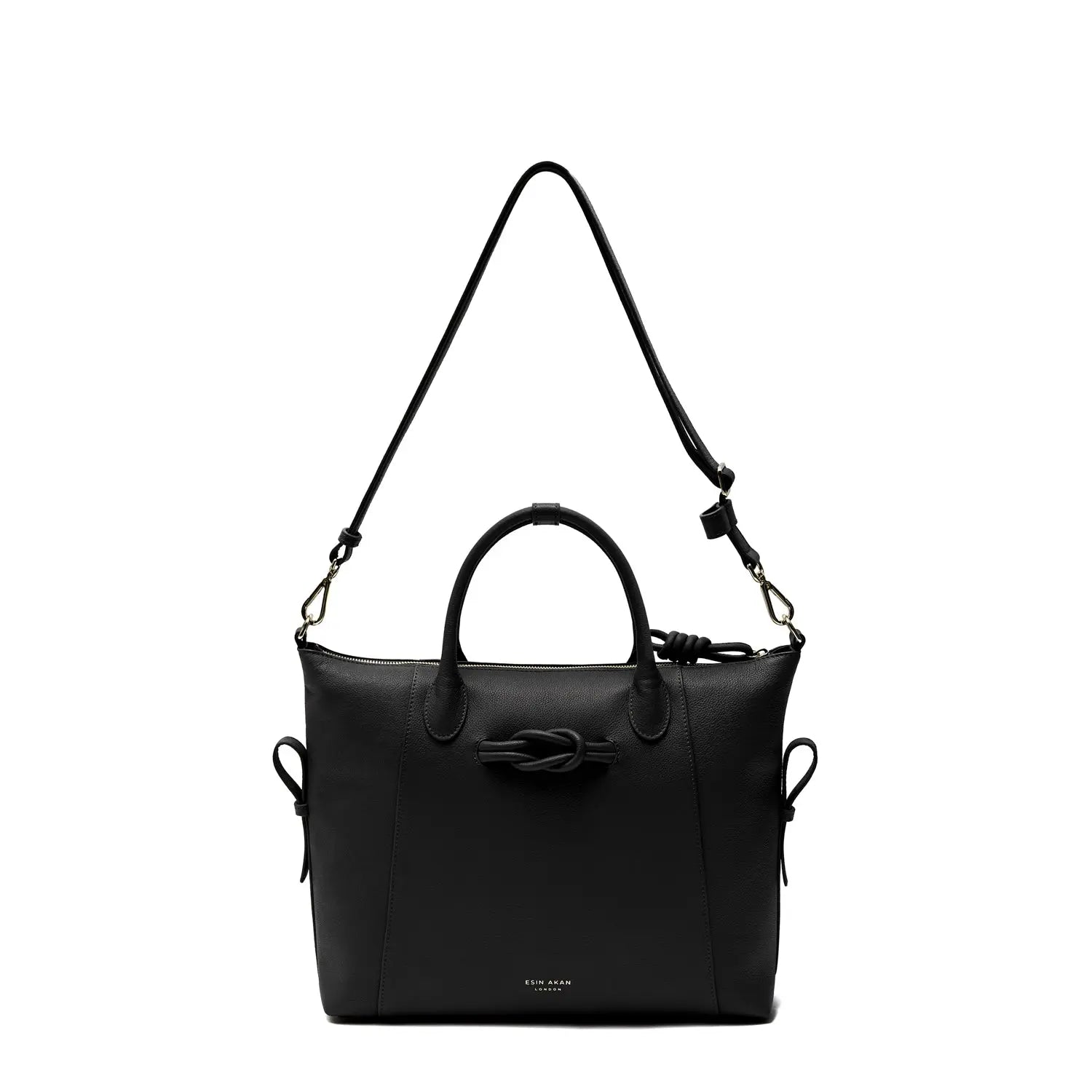 Wimbledon Leather Backpack Tote, Black Black