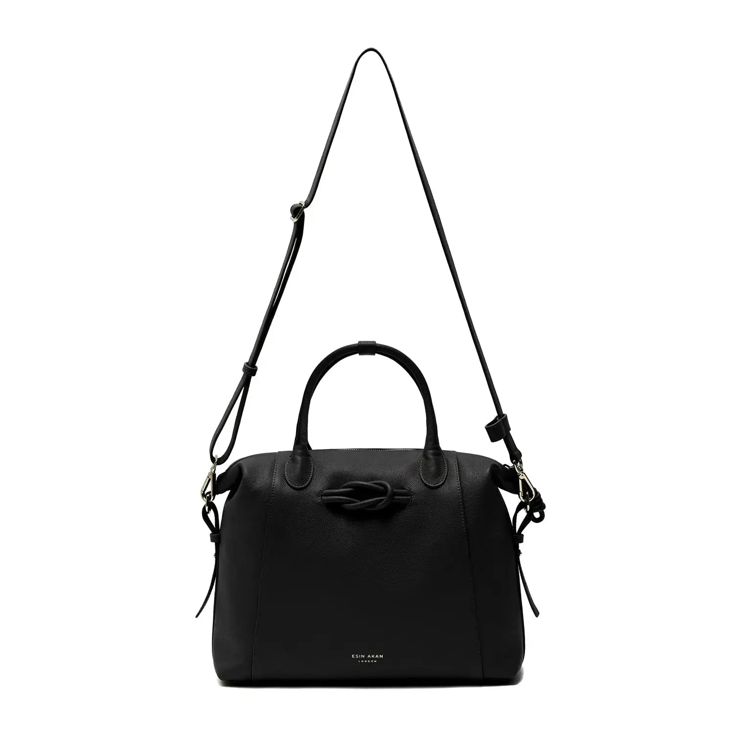 Wimbledon Expandable Multiway Backpack Tote Black, Soft Small Grain Calf Leather