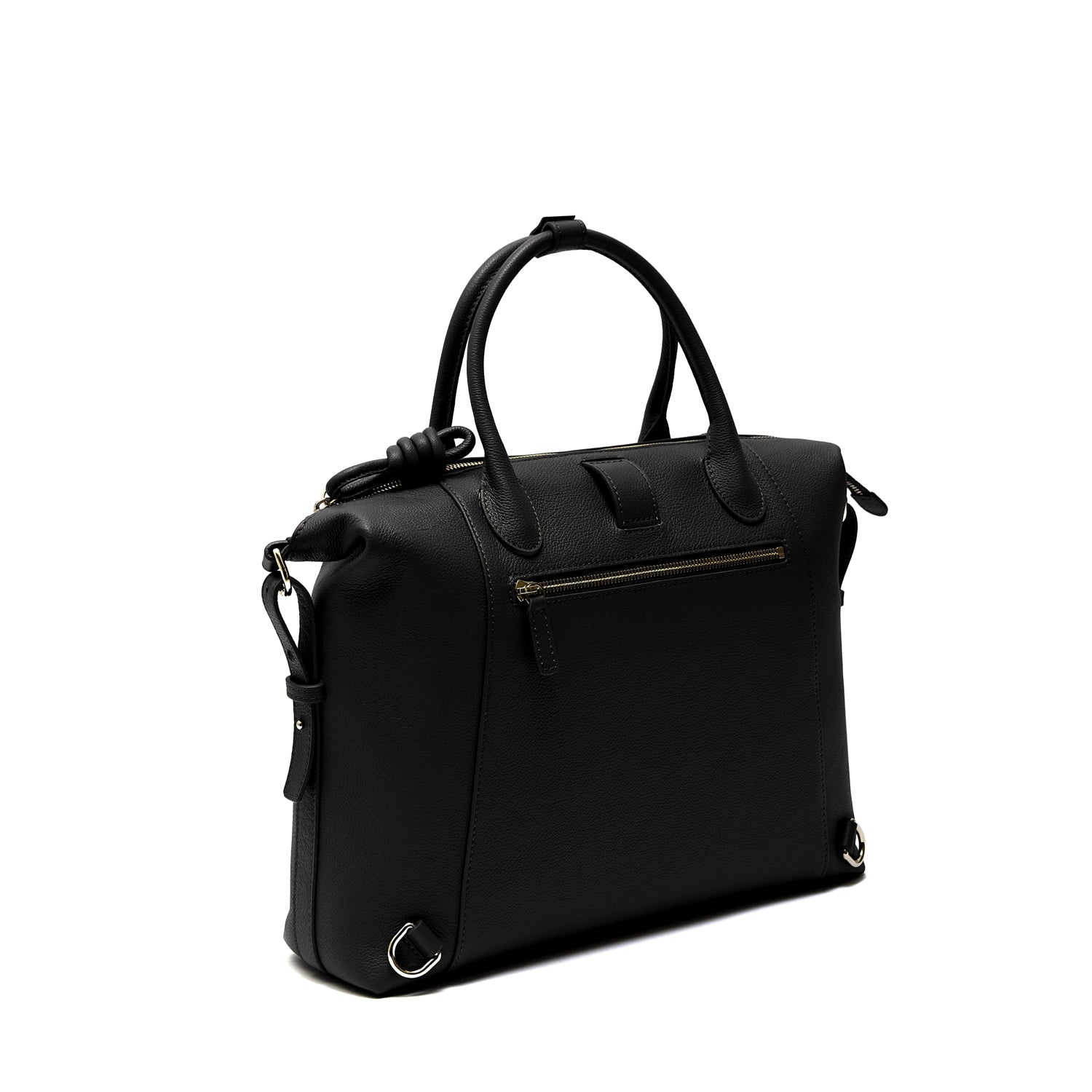 Wimbledon Leather Backpack Tote, Black Black