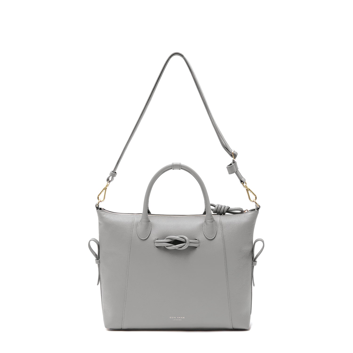 Wimbledon Leather Backpack Tote, Grey Grey