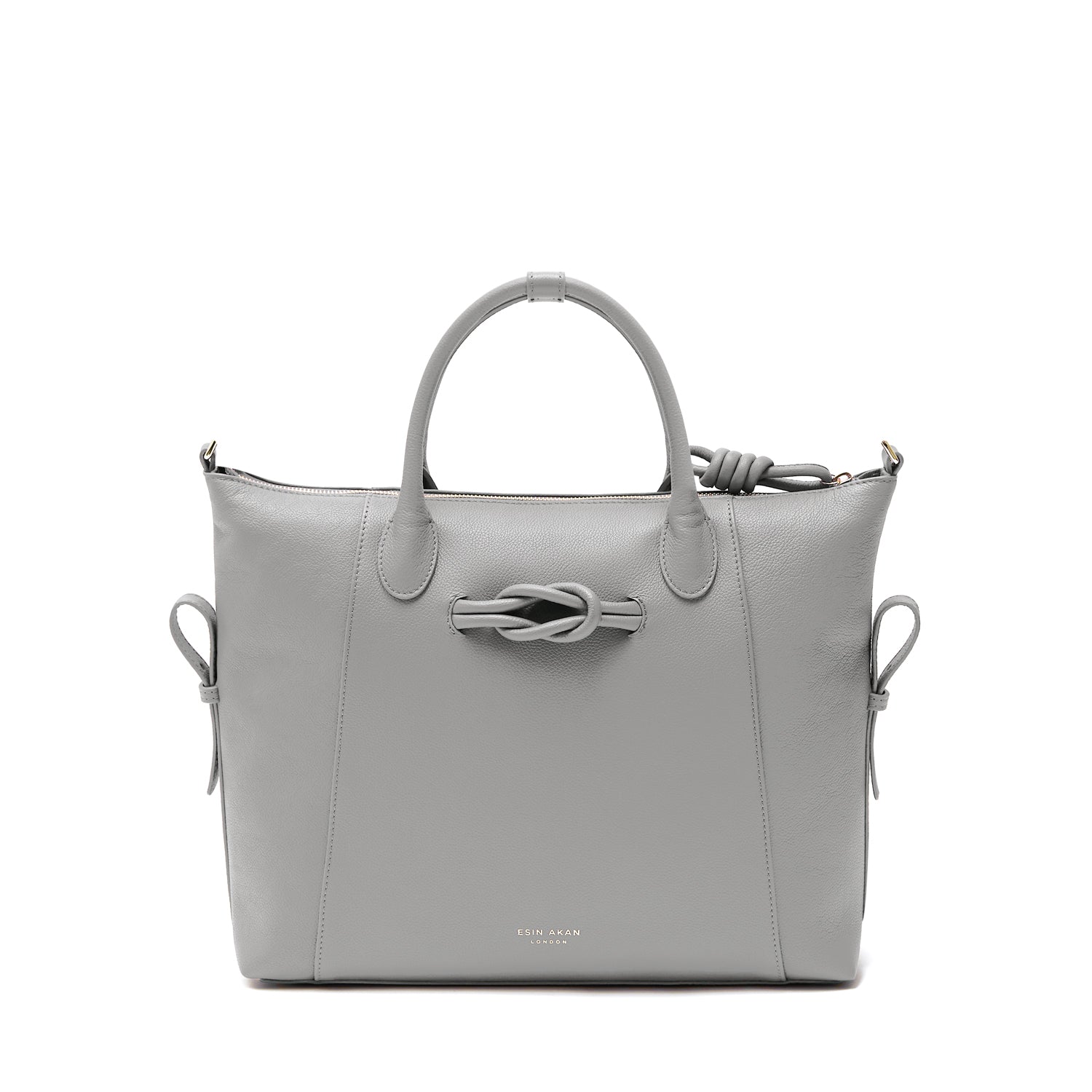 Wimbledon Leather Backpack Tote, Grey Grey