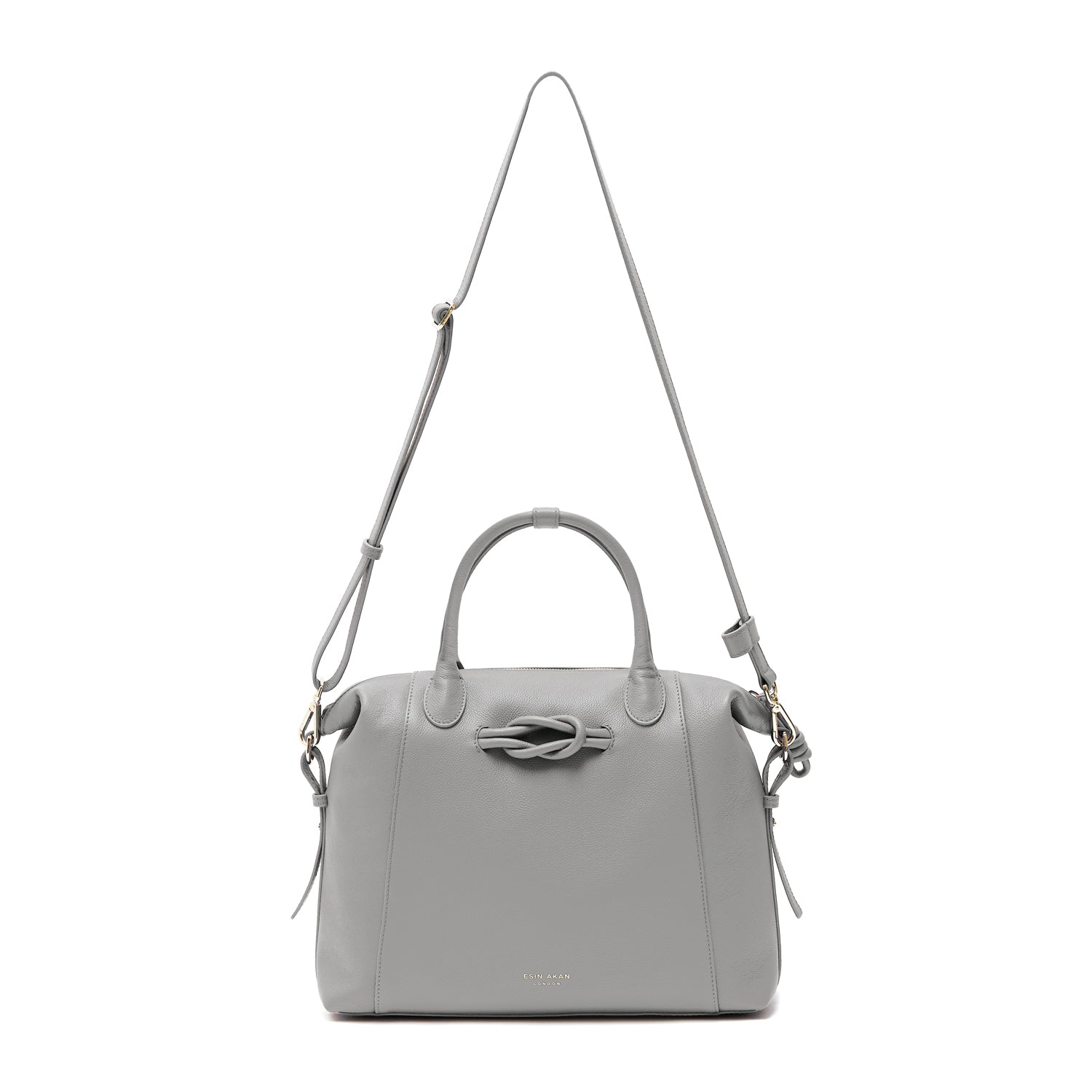 Wimbledon Leather Backpack Tote, Grey Grey