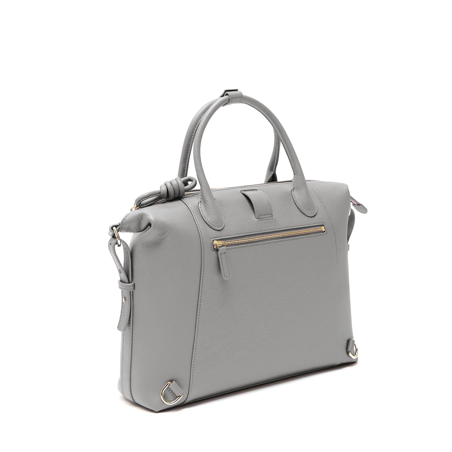 Wimbledon Leather Backpack Tote, Grey Grey