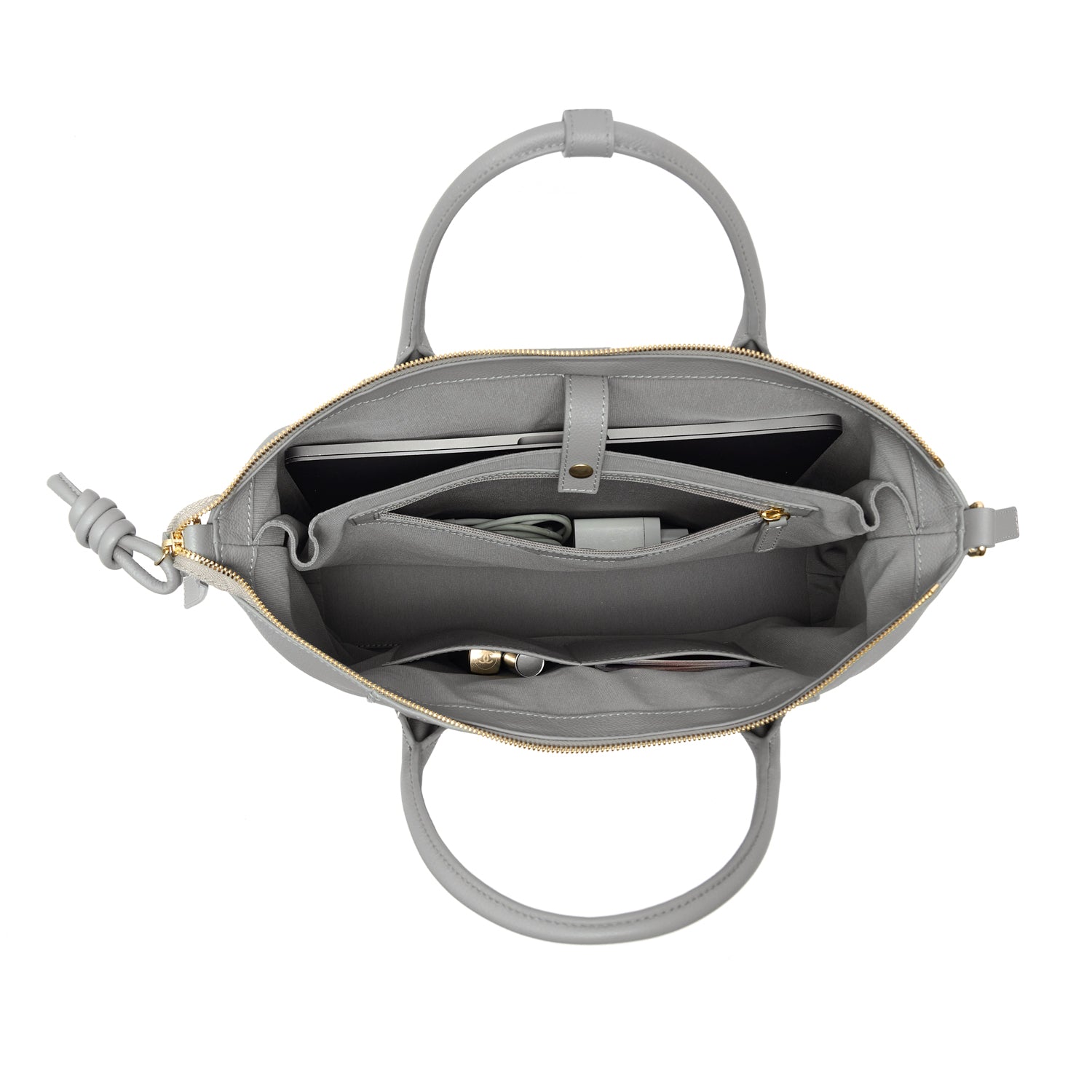 Wimbledon Leather Backpack Tote, Grey Grey