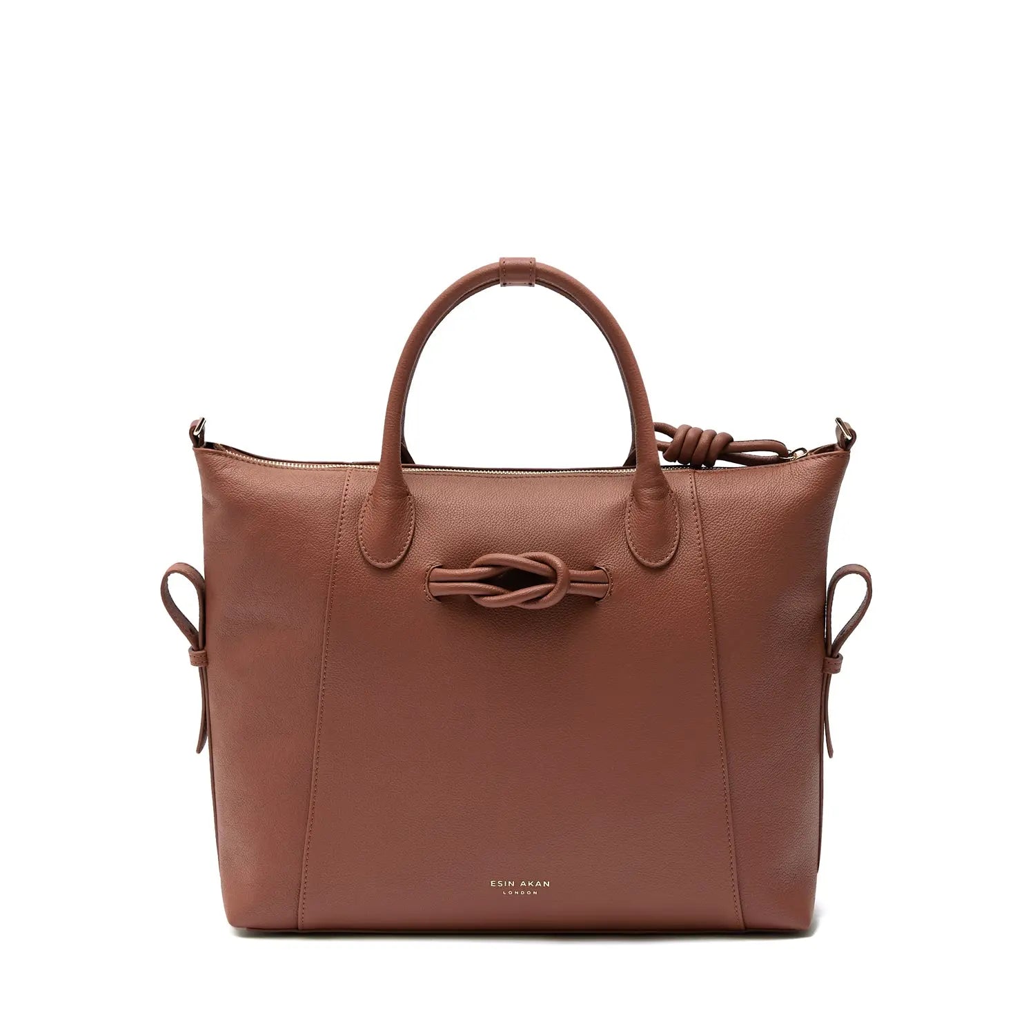 Wimbledon Expandable Multiway Backpack Tote Nutshell, Soft Small Grain Calf Leather