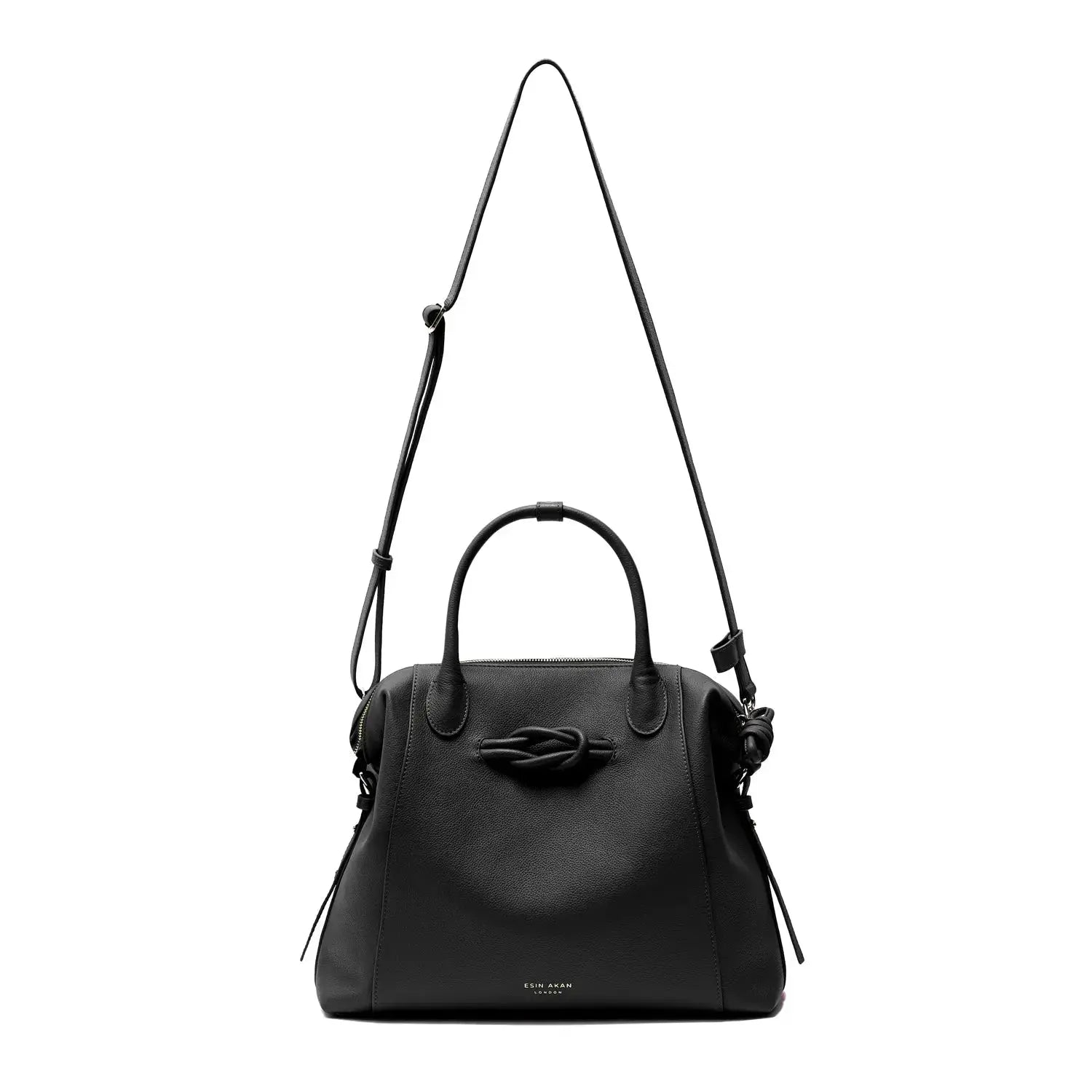 Wimbledon Expandable Multiway Backpack Tote Black, Soft Small Grain Calf Leather