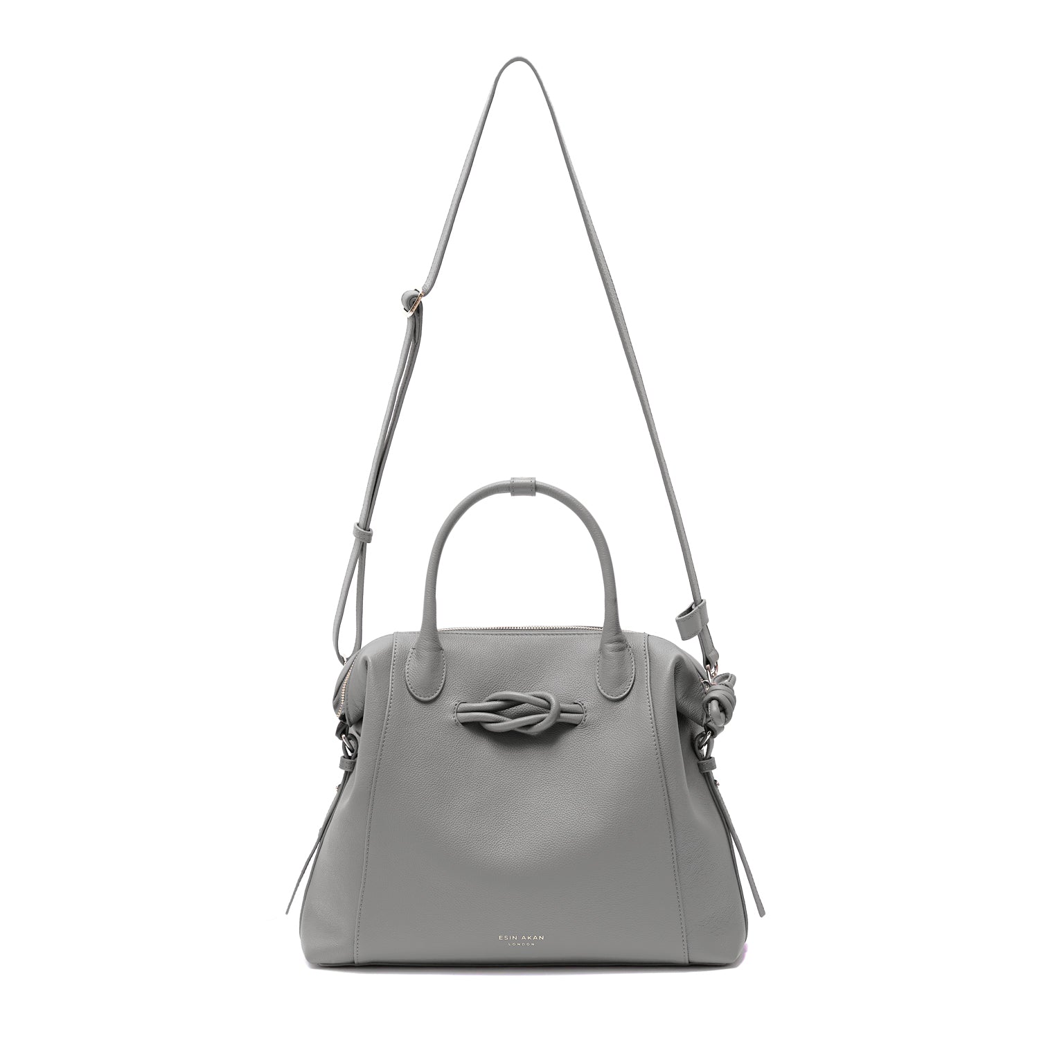 Wimbledon Leather Backpack Tote, Grey Grey