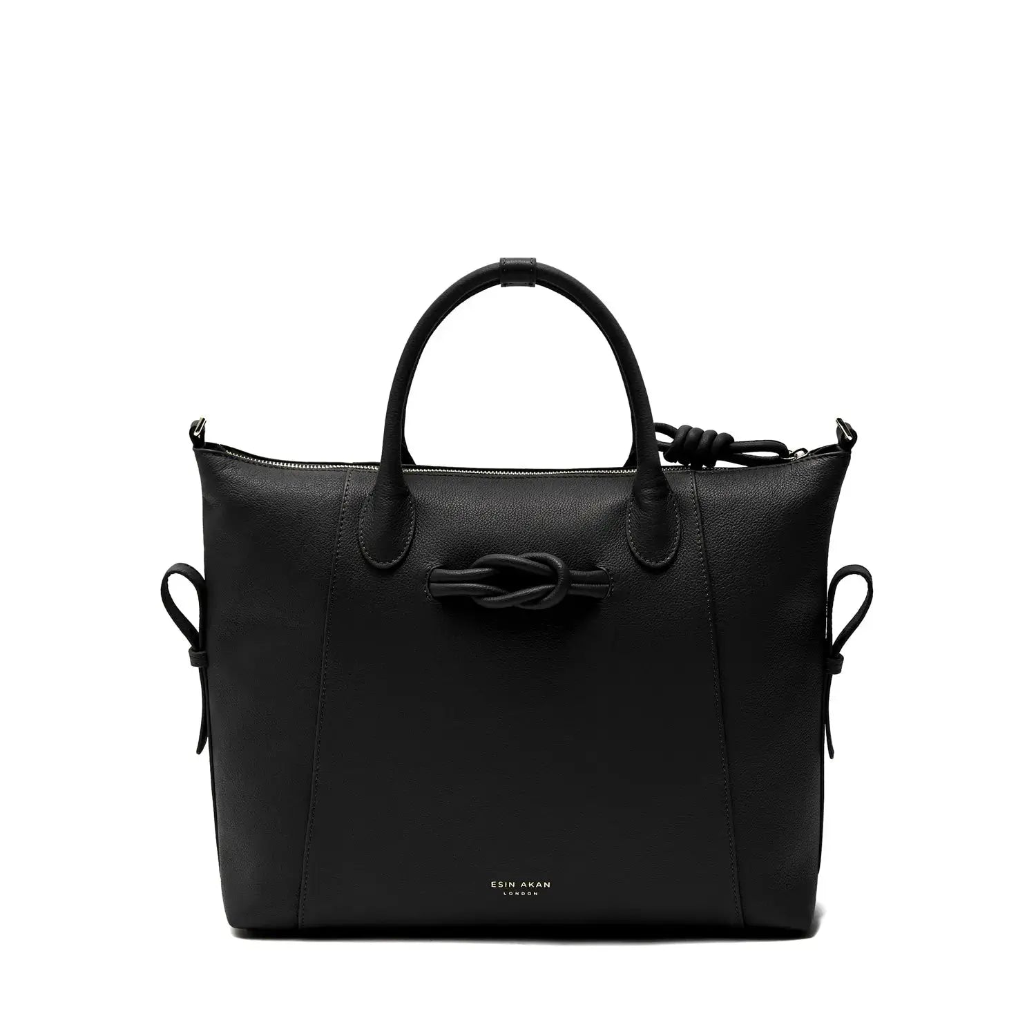 Wimbledon Expandable Multiway Backpack Tote Black, Soft Small Grain Calf Leather