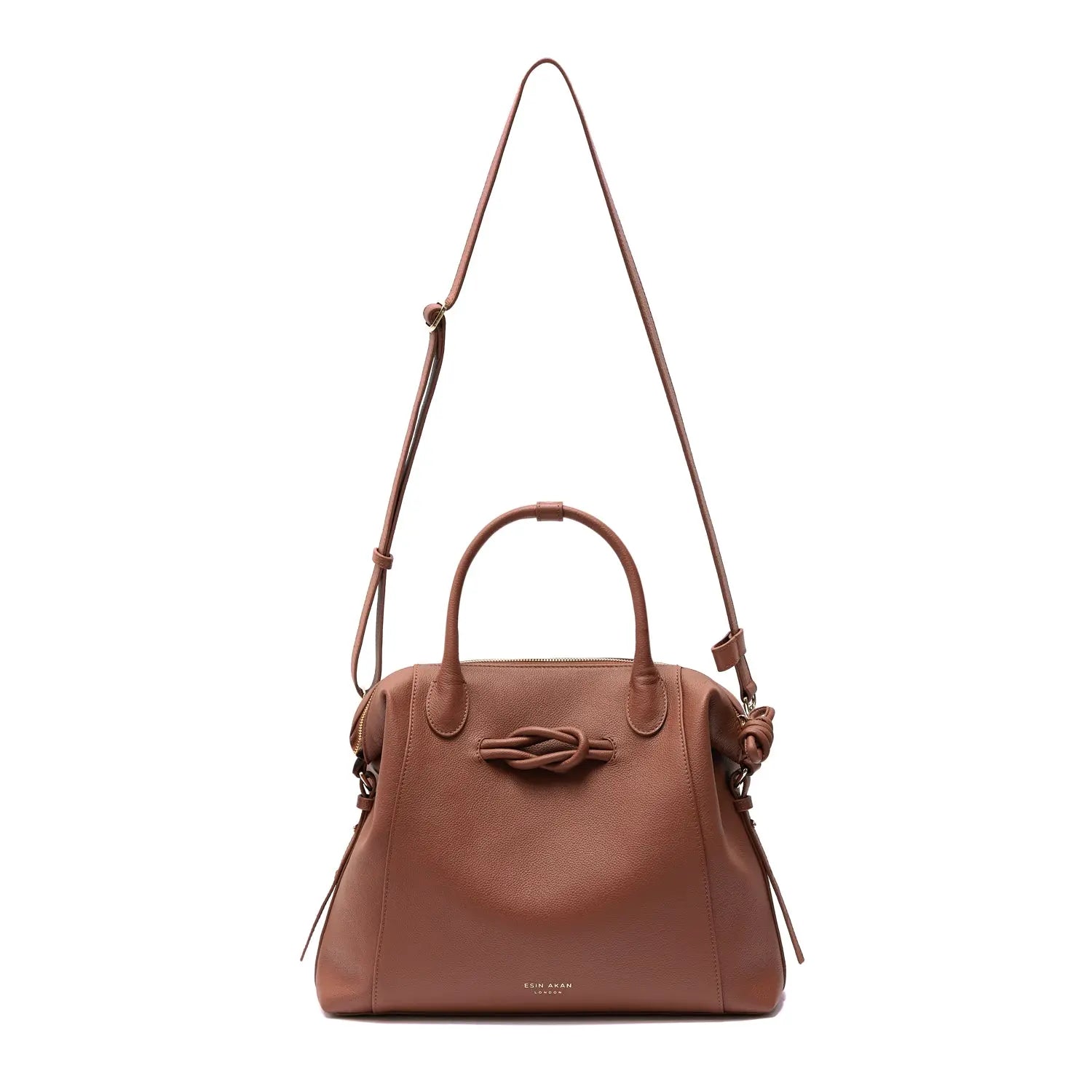 Wimbledon Expandable Multiway Backpack Tote Nutshell, Soft Small Grain Calf Leather