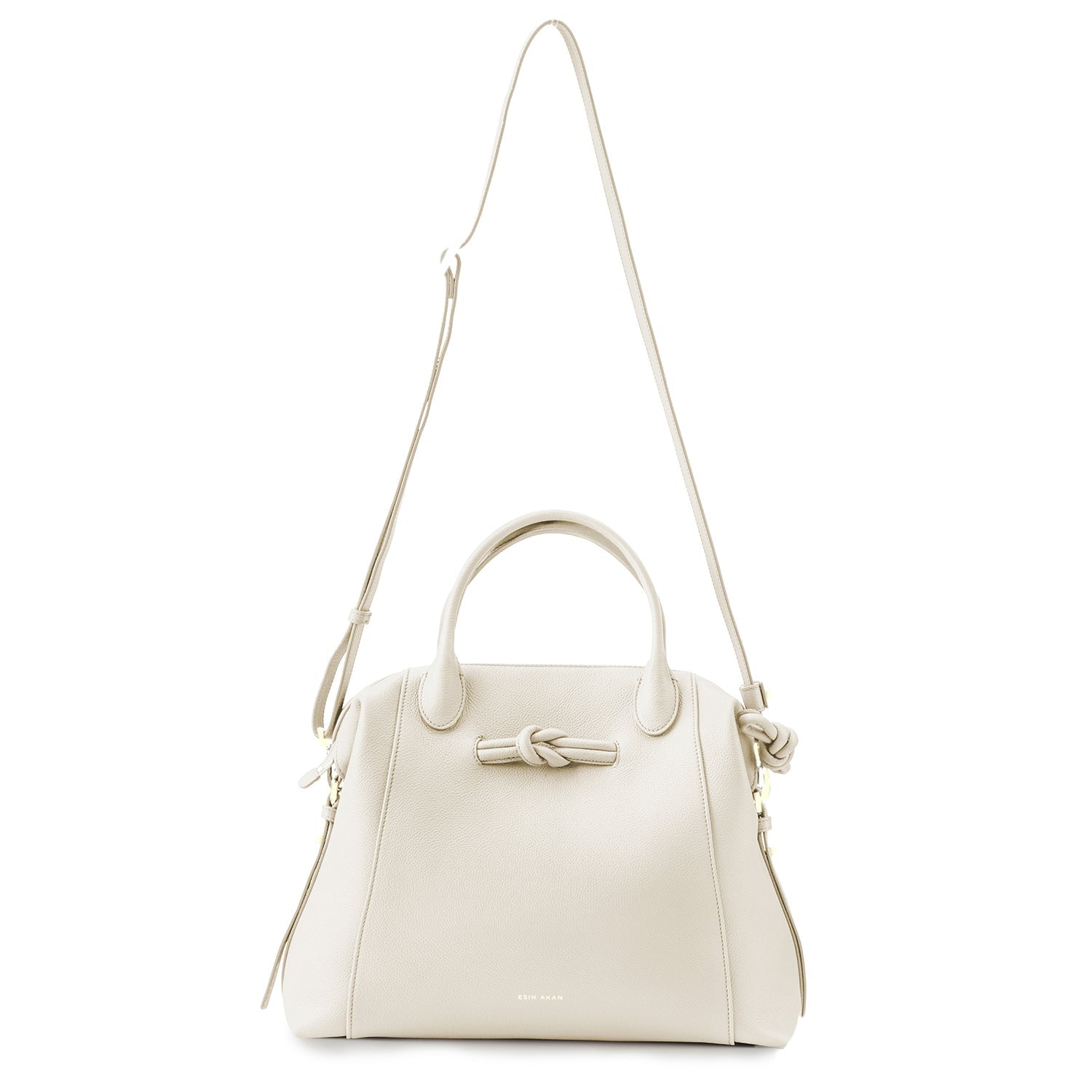 Wimbledon Leather Laptop Backpack Ivory, Soft Small Grain Calf Leather