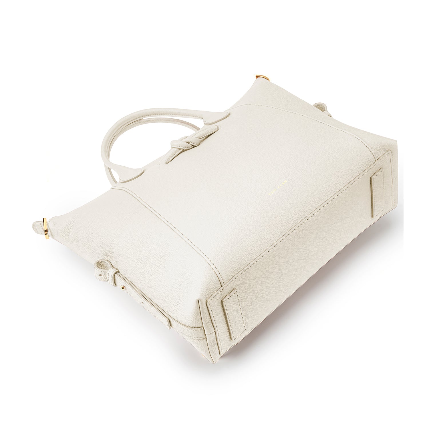 Wimbledon Leather Laptop Backpack Ivory, Soft Small Grain Calf Leather