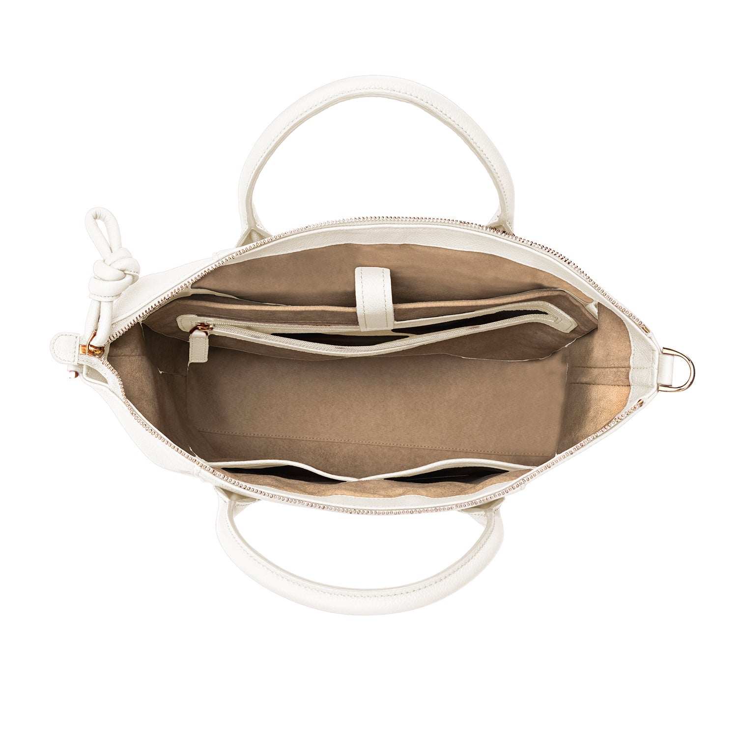 Wimbledon Leather Laptop Backpack Ivory, Soft Small Grain Calf Leather