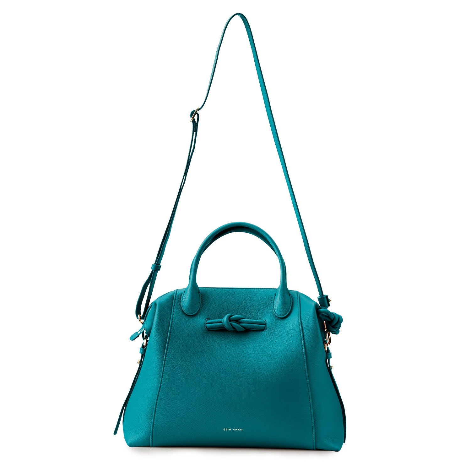 Wimbledon Leather Laptop Backpack Teal, Soft Small Grain Calf Leather
