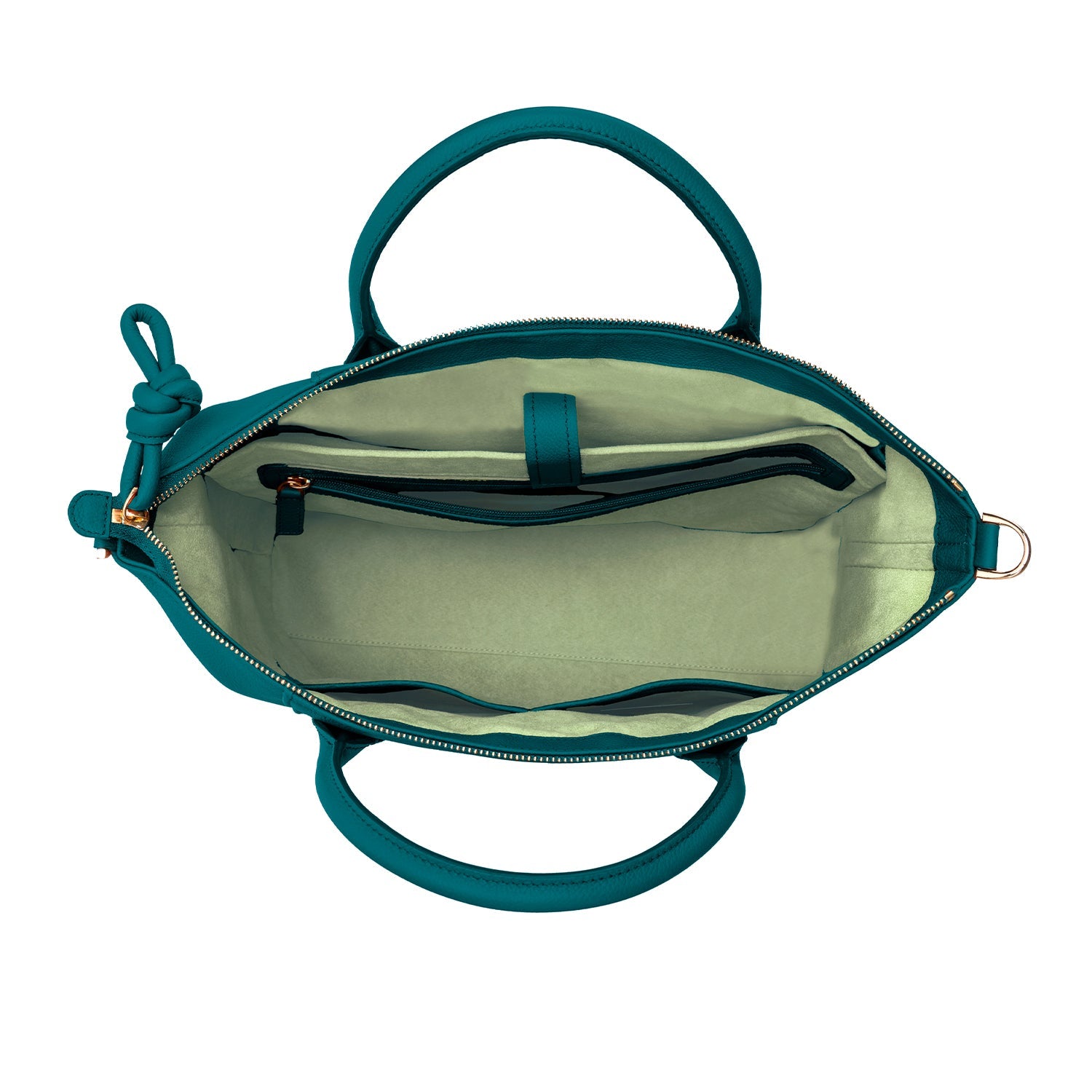 Wimbledon Leather Laptop Backpack Teal, Soft Small Grain Calf Leather