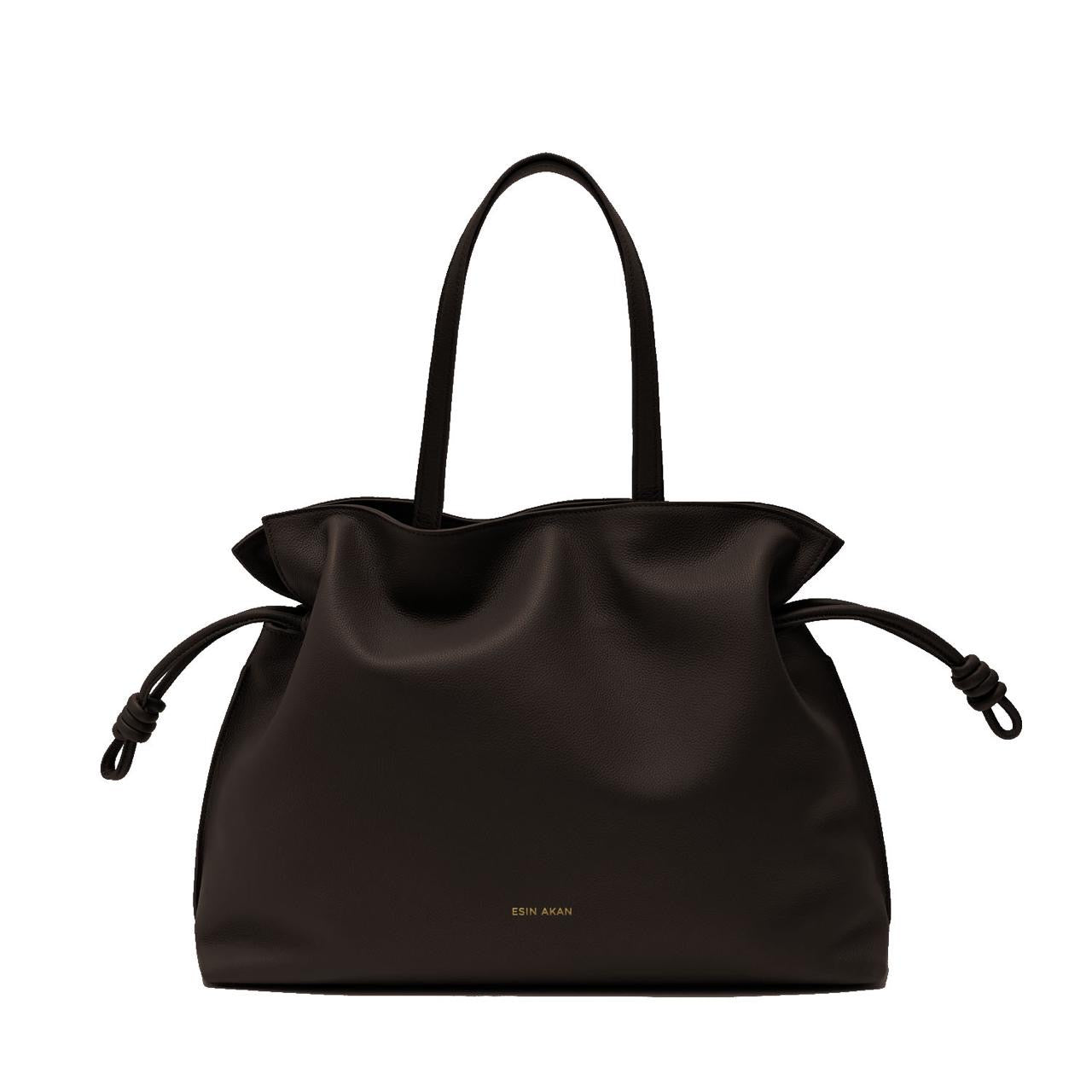 Emma Large Leather Tote Bag, Brownie