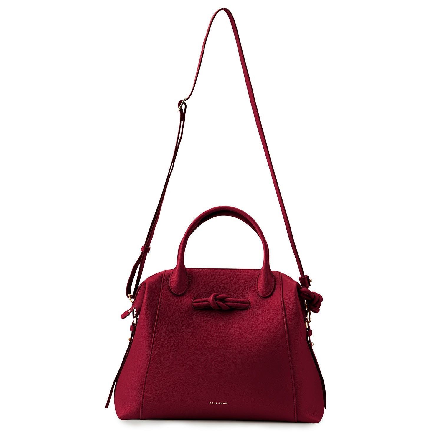 Wimbledon Leather Laptop Backpack Cherry, Soft Small Grain Calf Leather