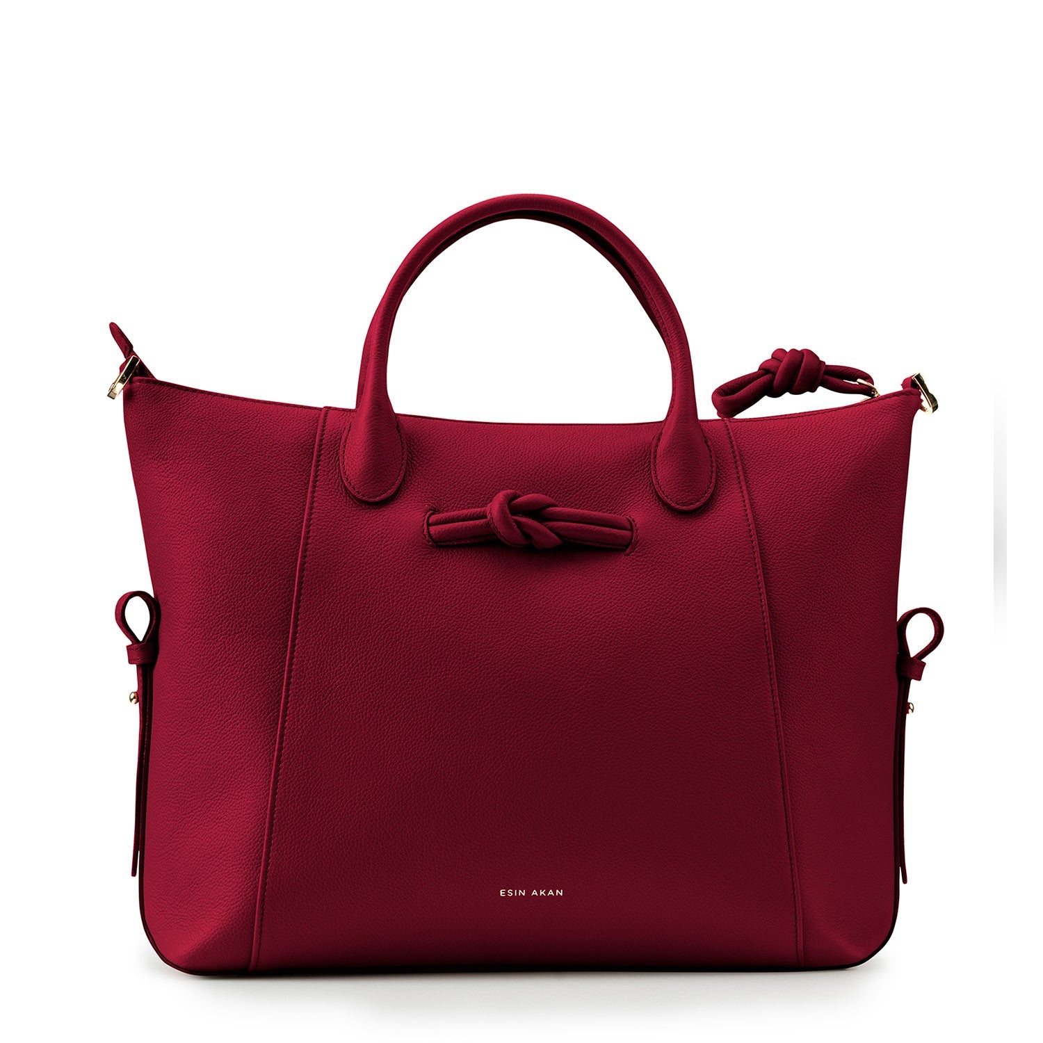 Wimbledon Leather Laptop Backpack Cherry, Soft Small Grain Calf Leather