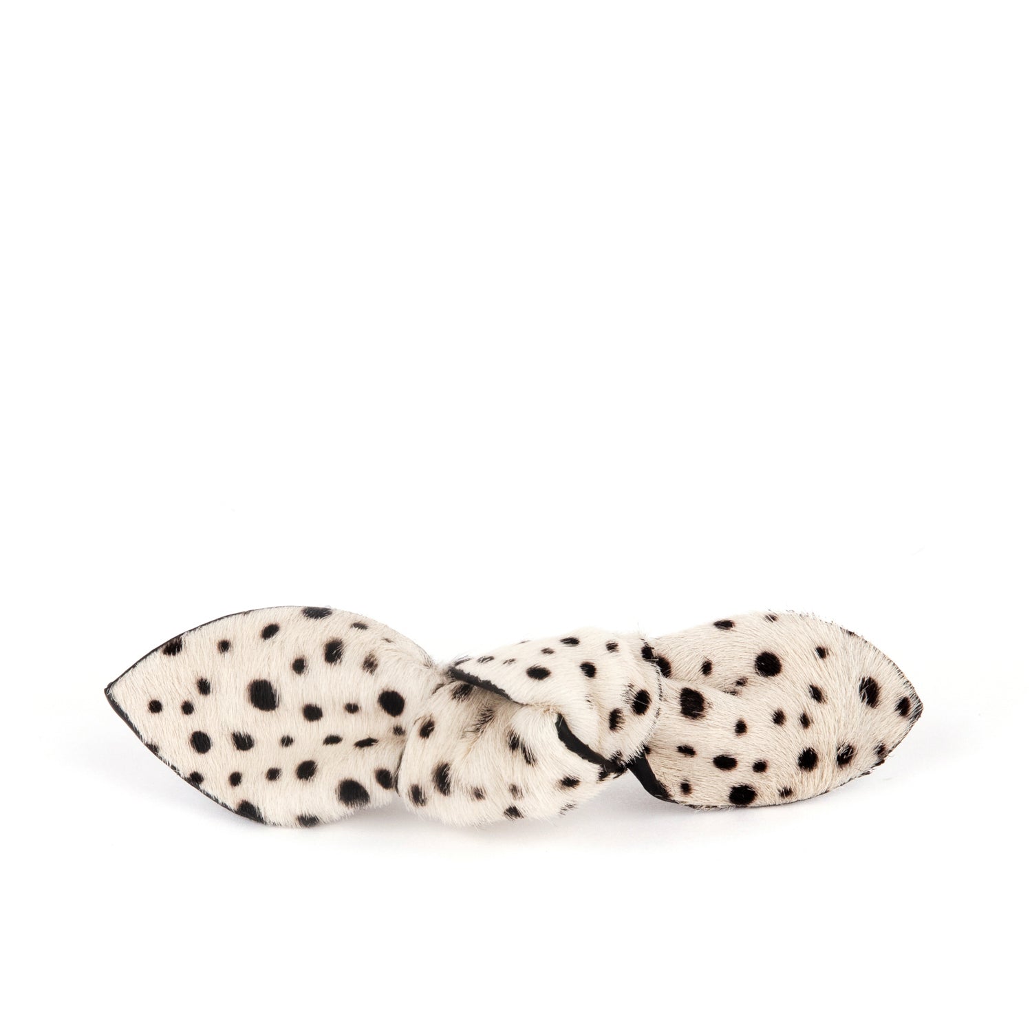 Charlotte Leather Knot Hair Barrette, Cheetah Cheetah