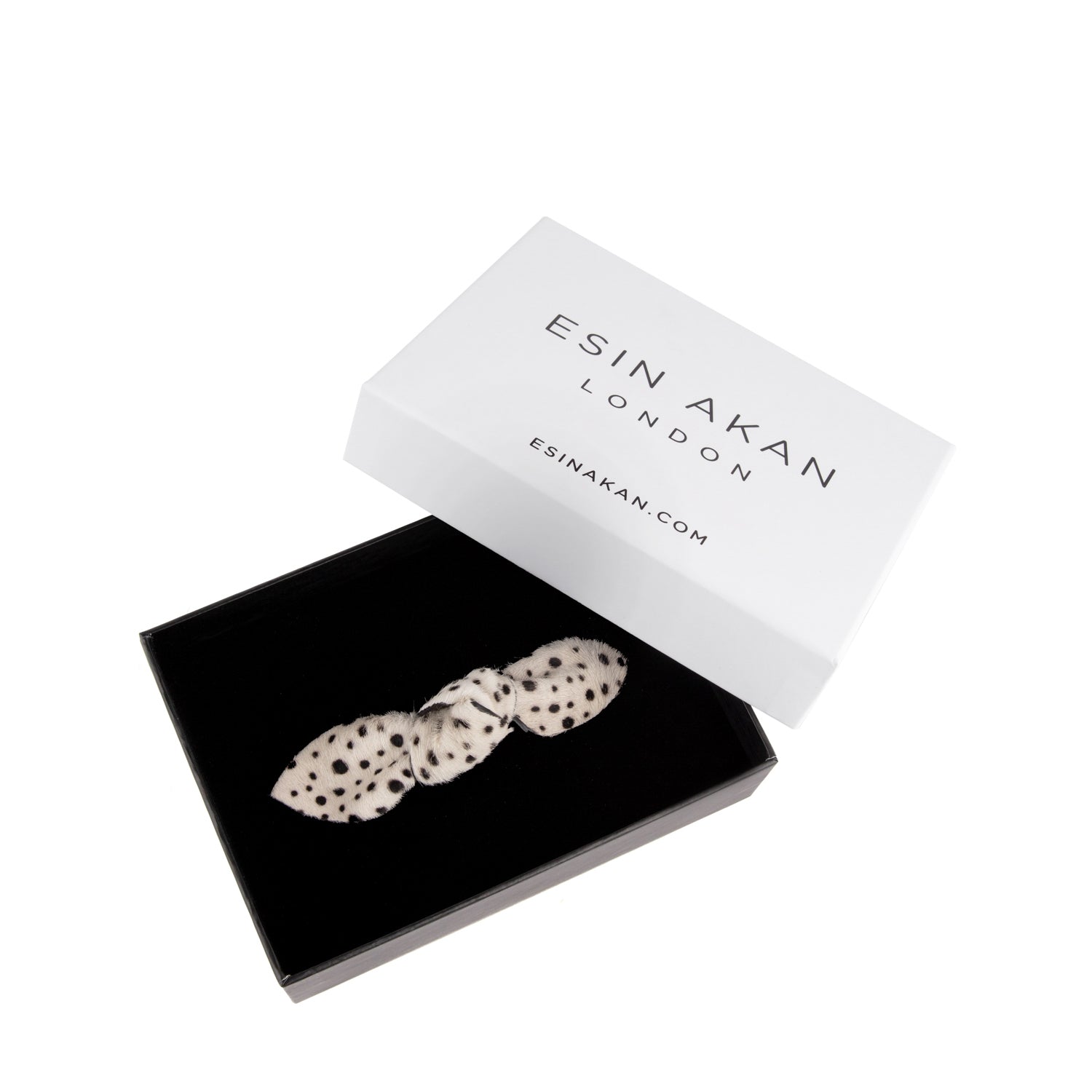 Charlotte Leather Knot Hair Barrette, Cheetah Cheetah