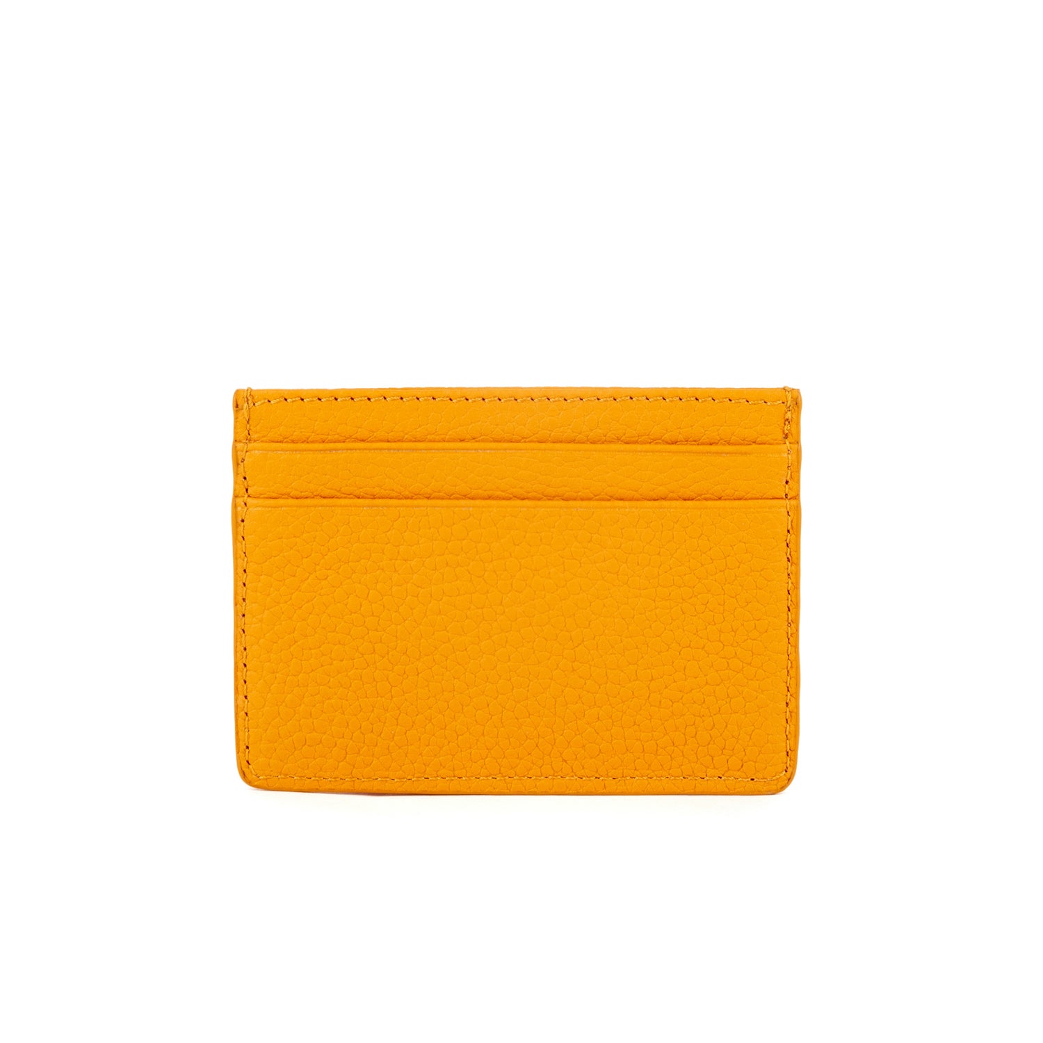 Grace Grainy Leather Card Case, Mustard Mustard