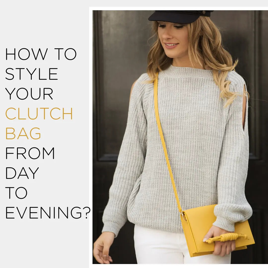 girl with yellow clutch bag