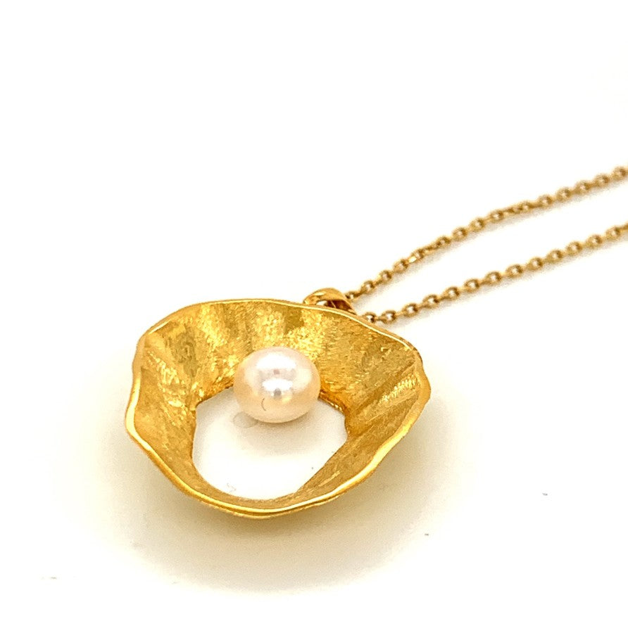 Sea & Moon Medium Necklace, Sterling Silver with Gold Plate